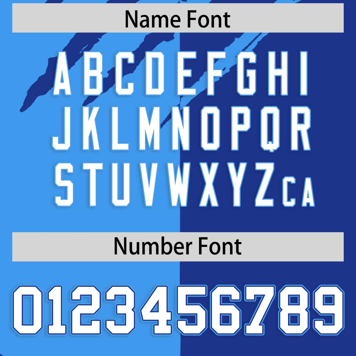 Custom Powder Blue Royal Blue Split Tiger Claw Scratch Pattern Baseball Jersey