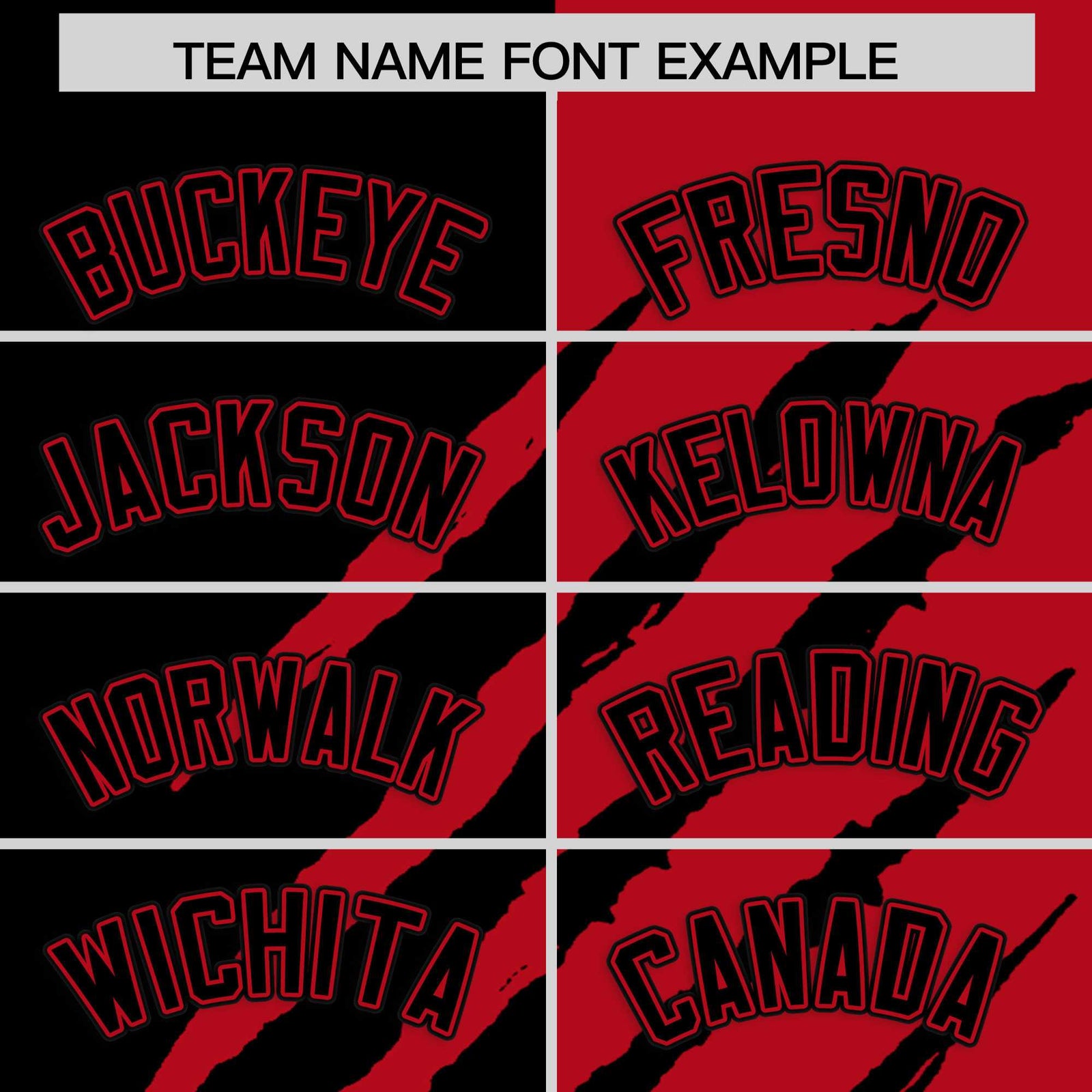 Custom Black Red Split Tiger Claw Scratch Pattern Baseball Jersey