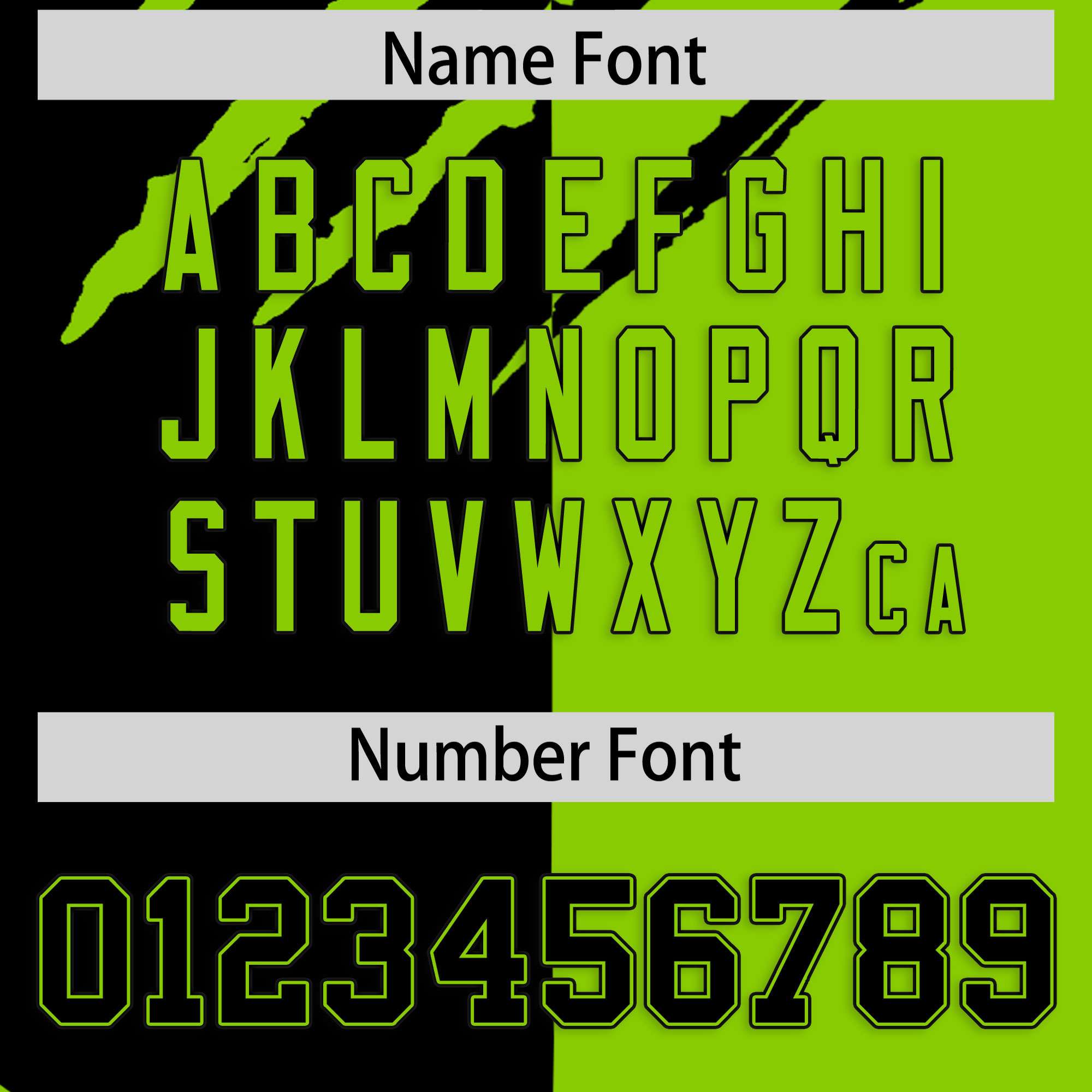 Custom Black Neon Green Split Tiger Claw Scratch Pattern Baseball Jersey