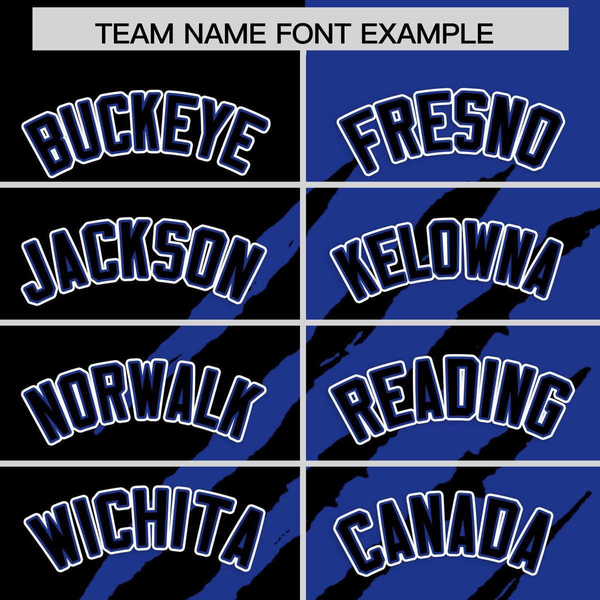 Custom Black Royal Blue Split Tiger Claw Scratch Pattern Baseball Jersey