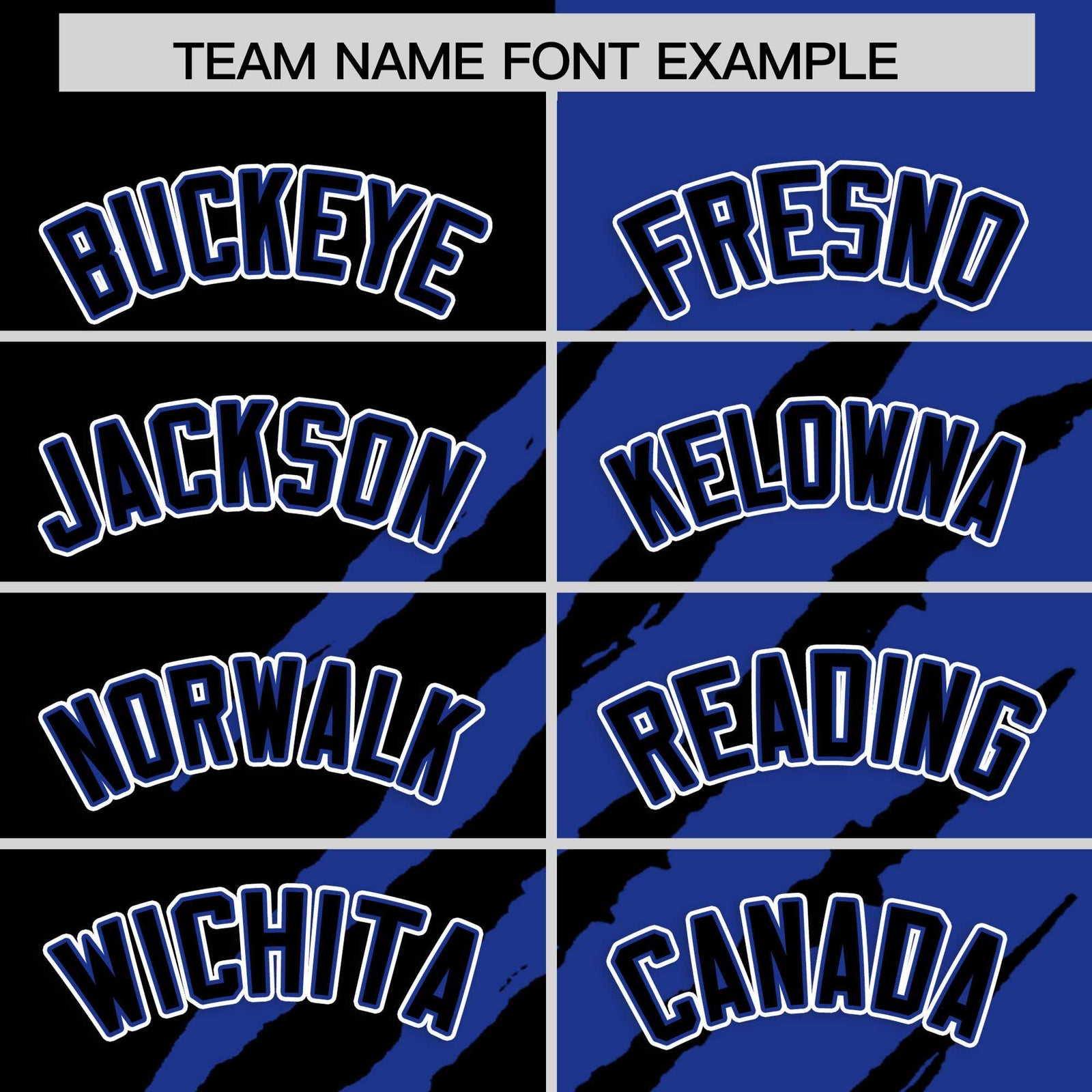 Custom Black Royal Blue Split Tiger Claw Scratch Pattern Baseball Jersey