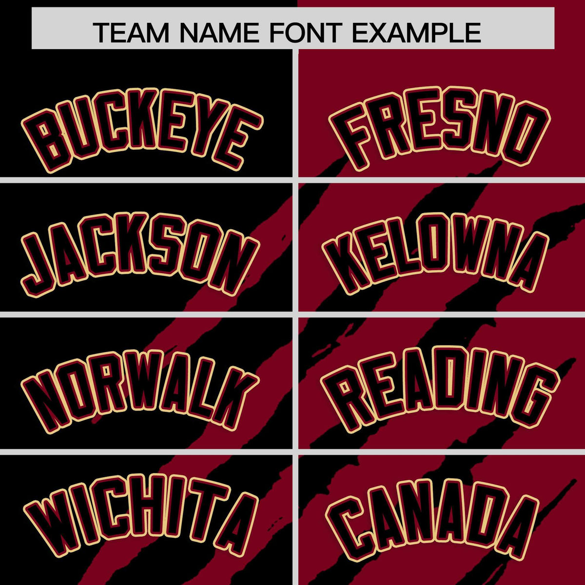 Custom Black Crimson Split Tiger Claw Scratch Pattern Baseball Jersey