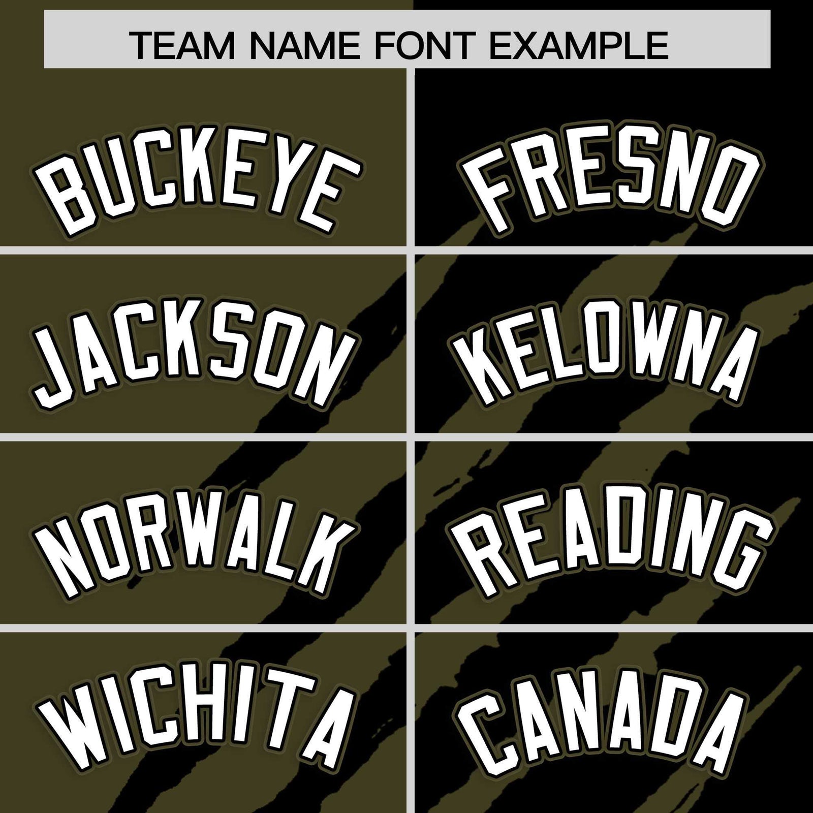 Custom Olive Black Split Tiger Claw Scratch Pattern Baseball Jersey