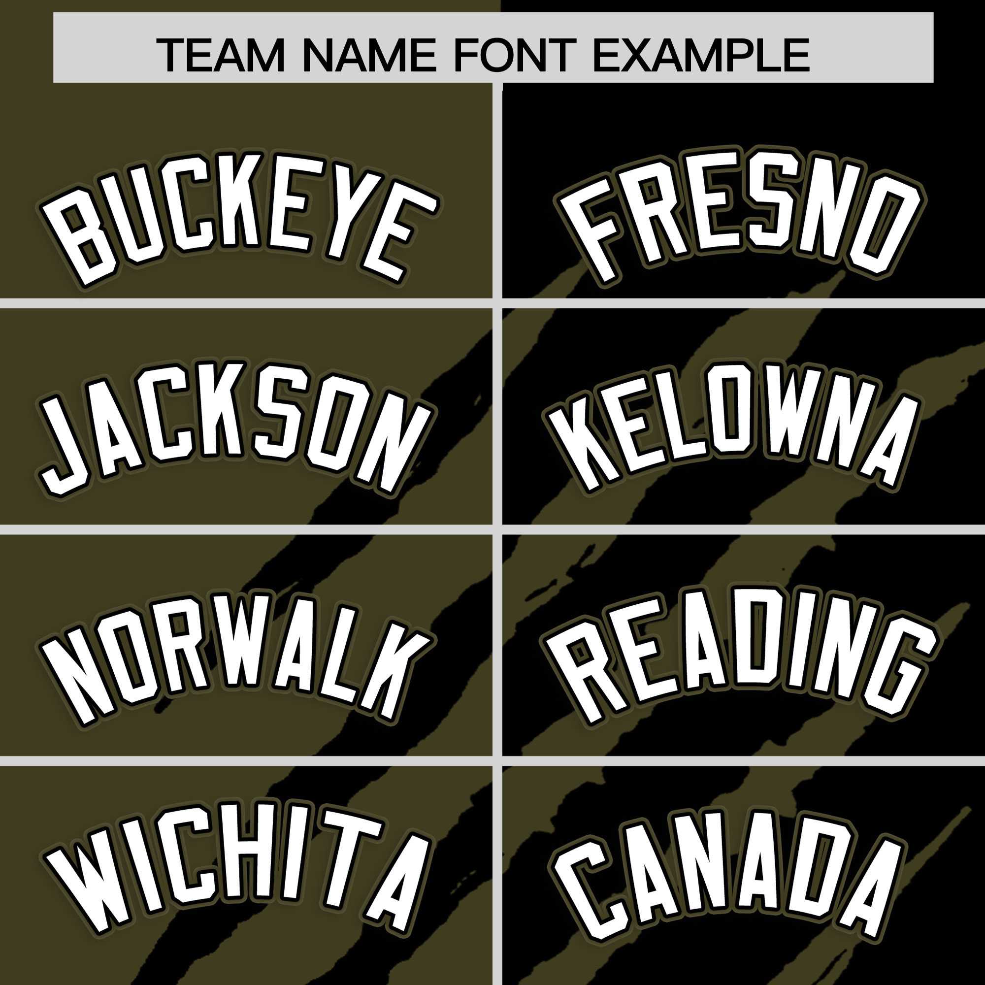 Custom Olive Black Split Tiger Claw Scratch Pattern Baseball Jersey