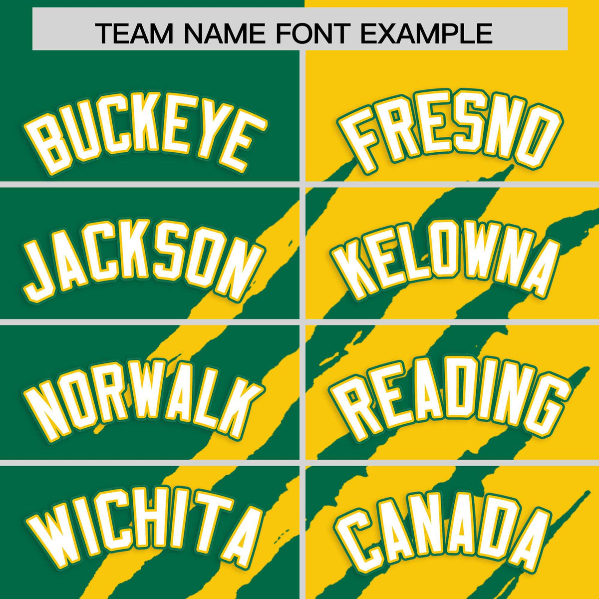 Custom Kelly Green Gold Split Tiger Claw Scratch Pattern Baseball Jersey