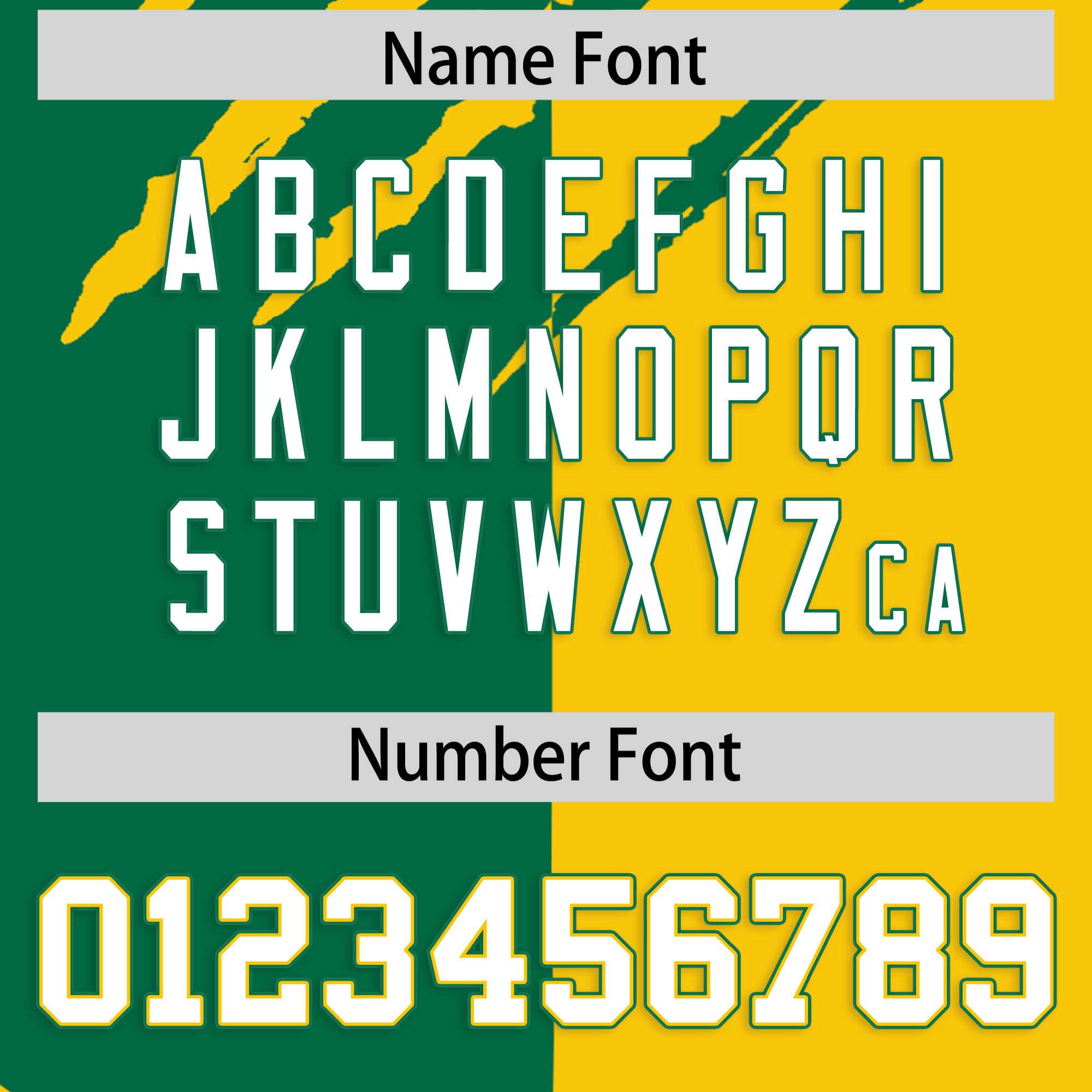 Custom Kelly Green Gold Split Tiger Claw Scratch Pattern Baseball Jersey