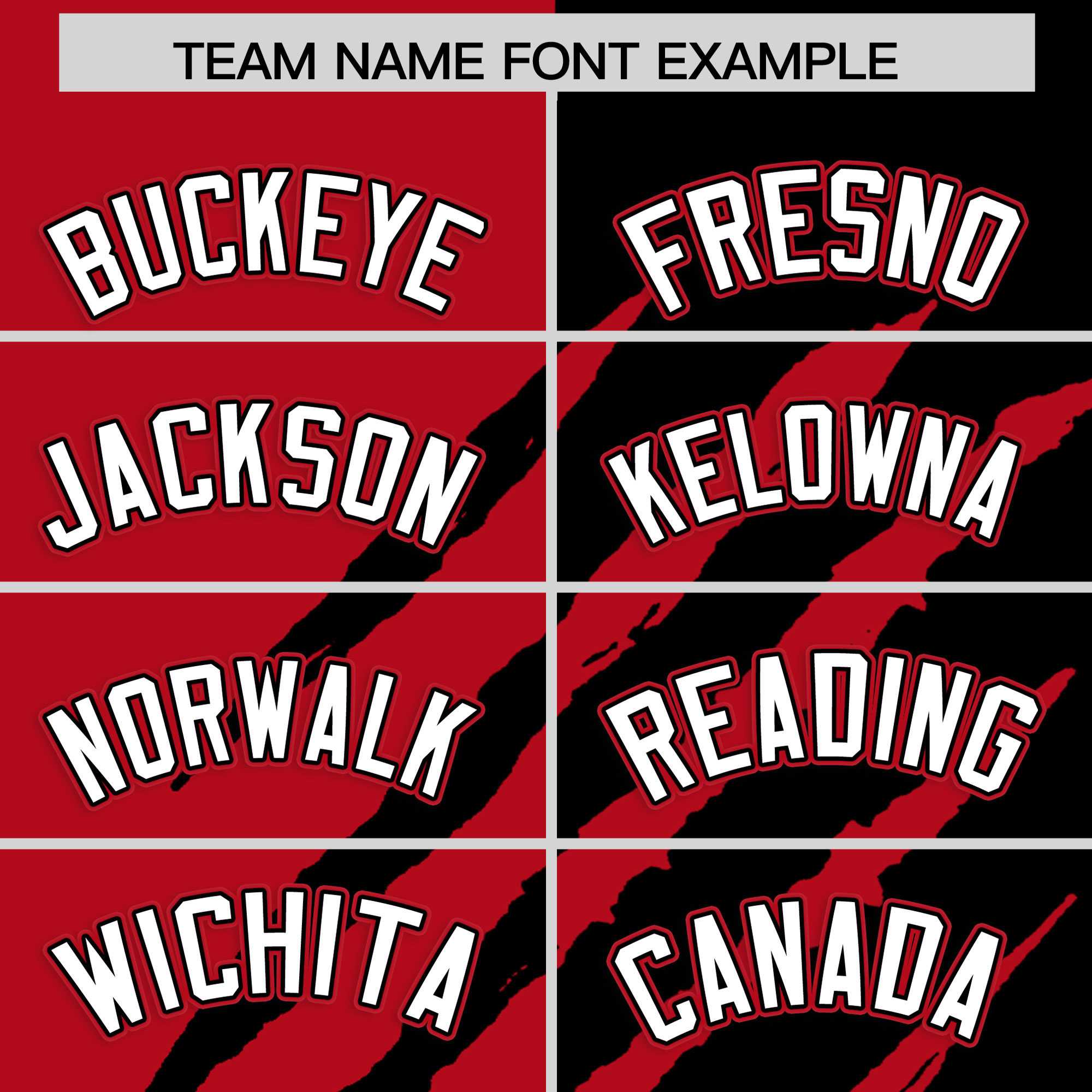 Custom Red Black Split Tiger Claw Scratch Pattern Baseball Jersey