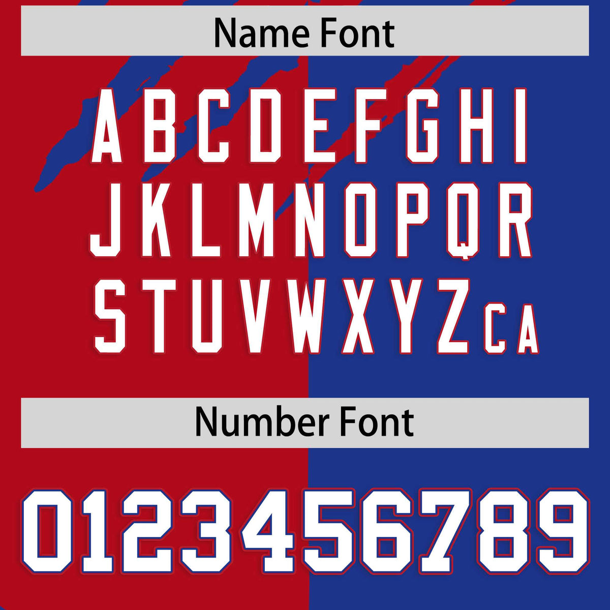 Custom Red Royal Blue Split Tiger Claw Scratch Pattern Baseball Jersey