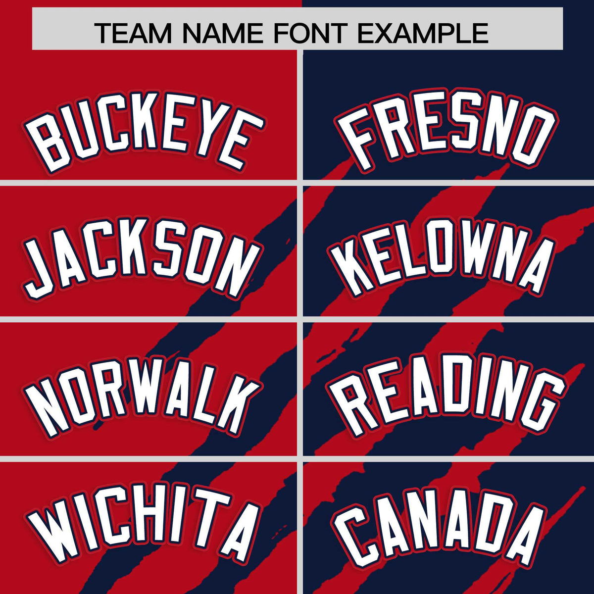 Custom Red Navy Split Tiger Claw Scratch Pattern Baseball Jersey