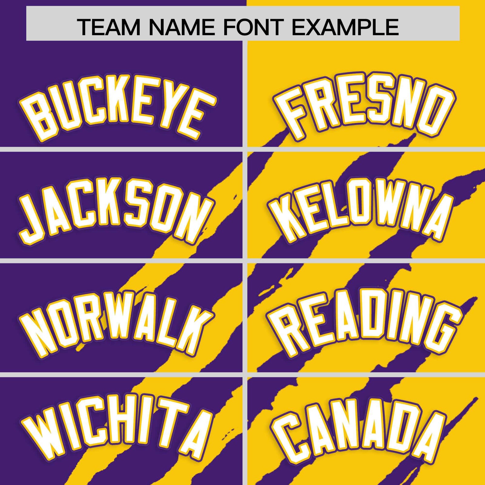 Custom Purple Gold Split Tiger Claw Scratch Pattern Baseball Jersey