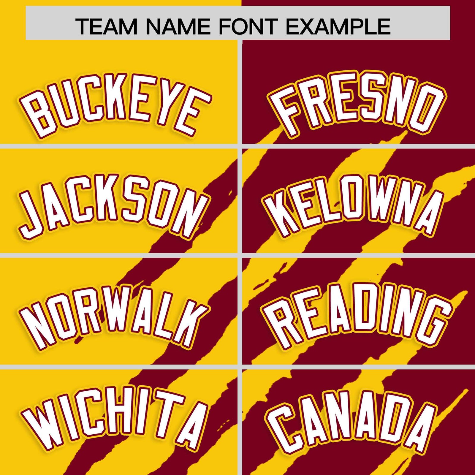 Custom Gold Crimson Split Tiger Claw Scratch Pattern Baseball Jersey