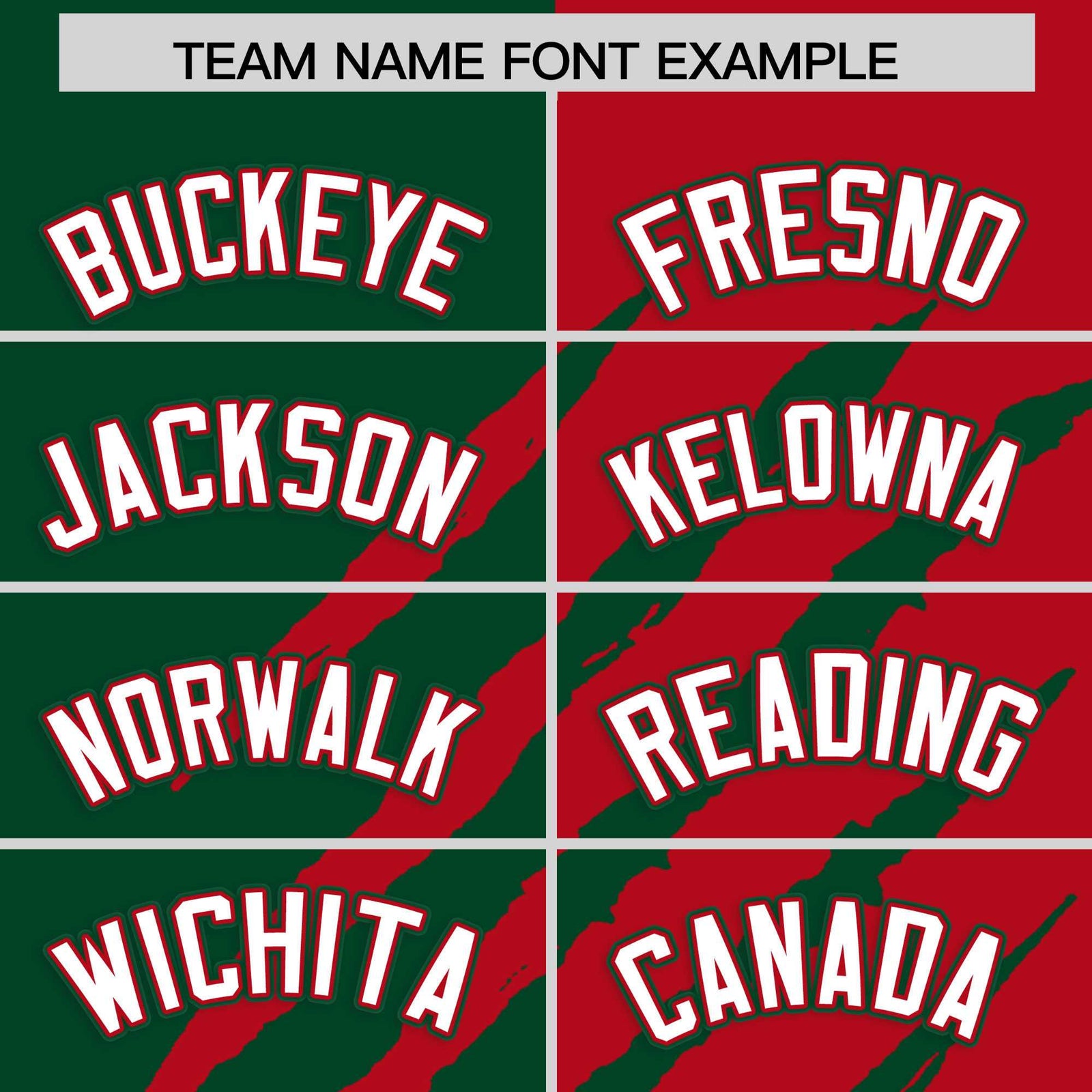 Custom Green Red Split Tiger Claw Scratch Pattern Baseball Jersey