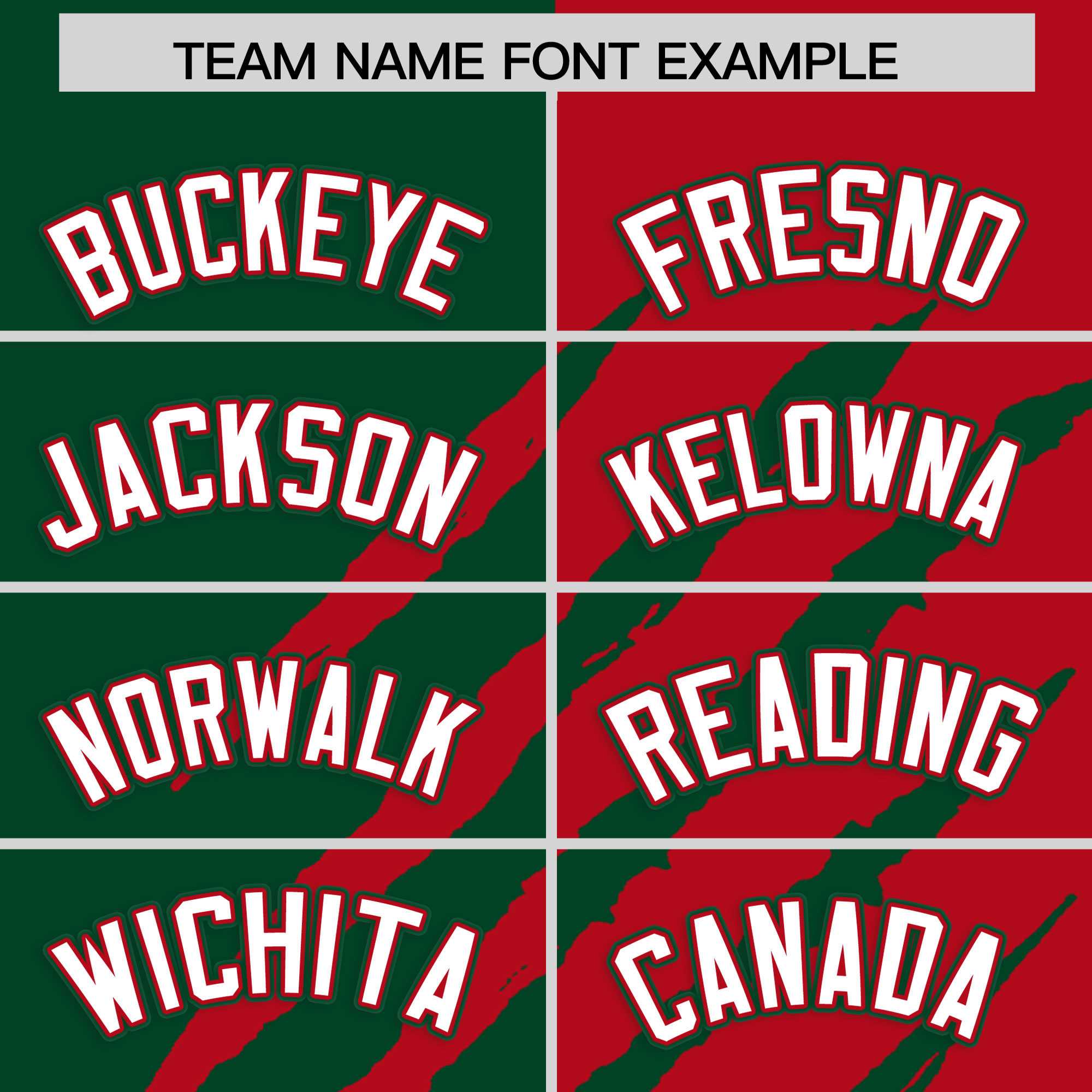 Custom Green Red Split Tiger Claw Scratch Pattern Baseball Jersey