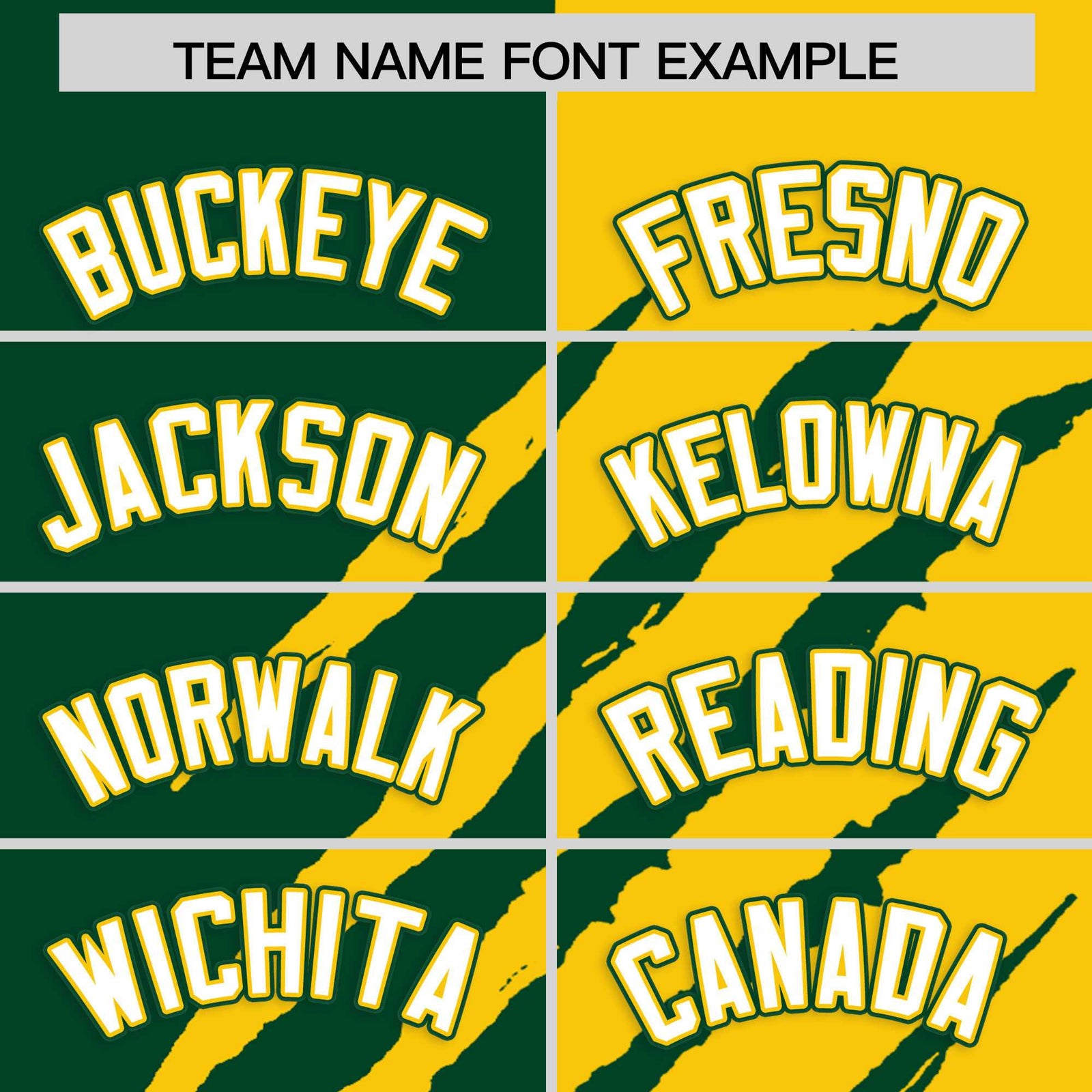 Custom Green Gold Split Tiger Claw Scratch Pattern Baseball Jersey