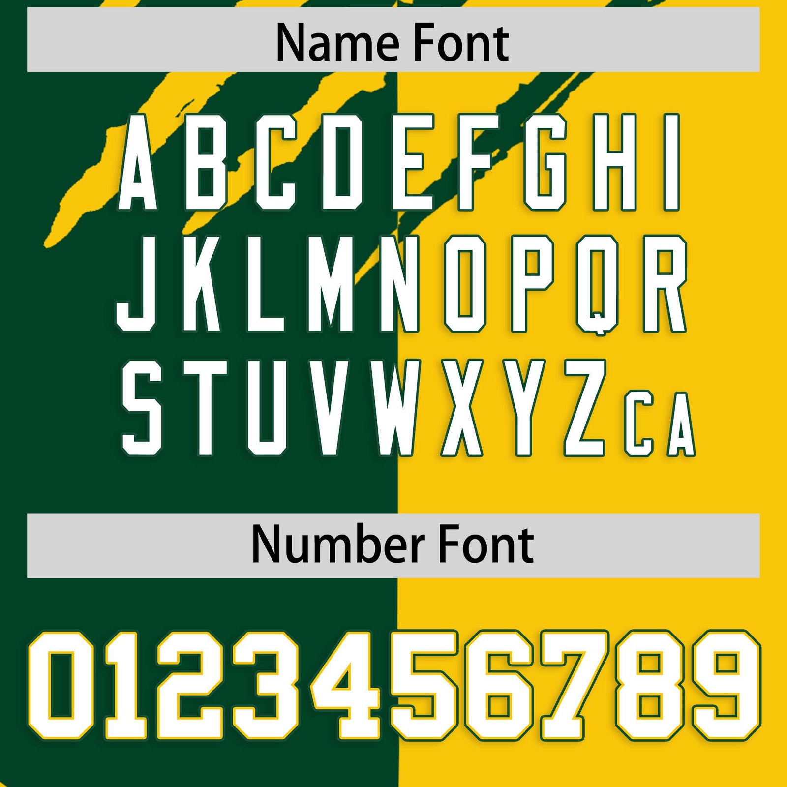 Custom Green Gold Split Tiger Claw Scratch Pattern Baseball Jersey