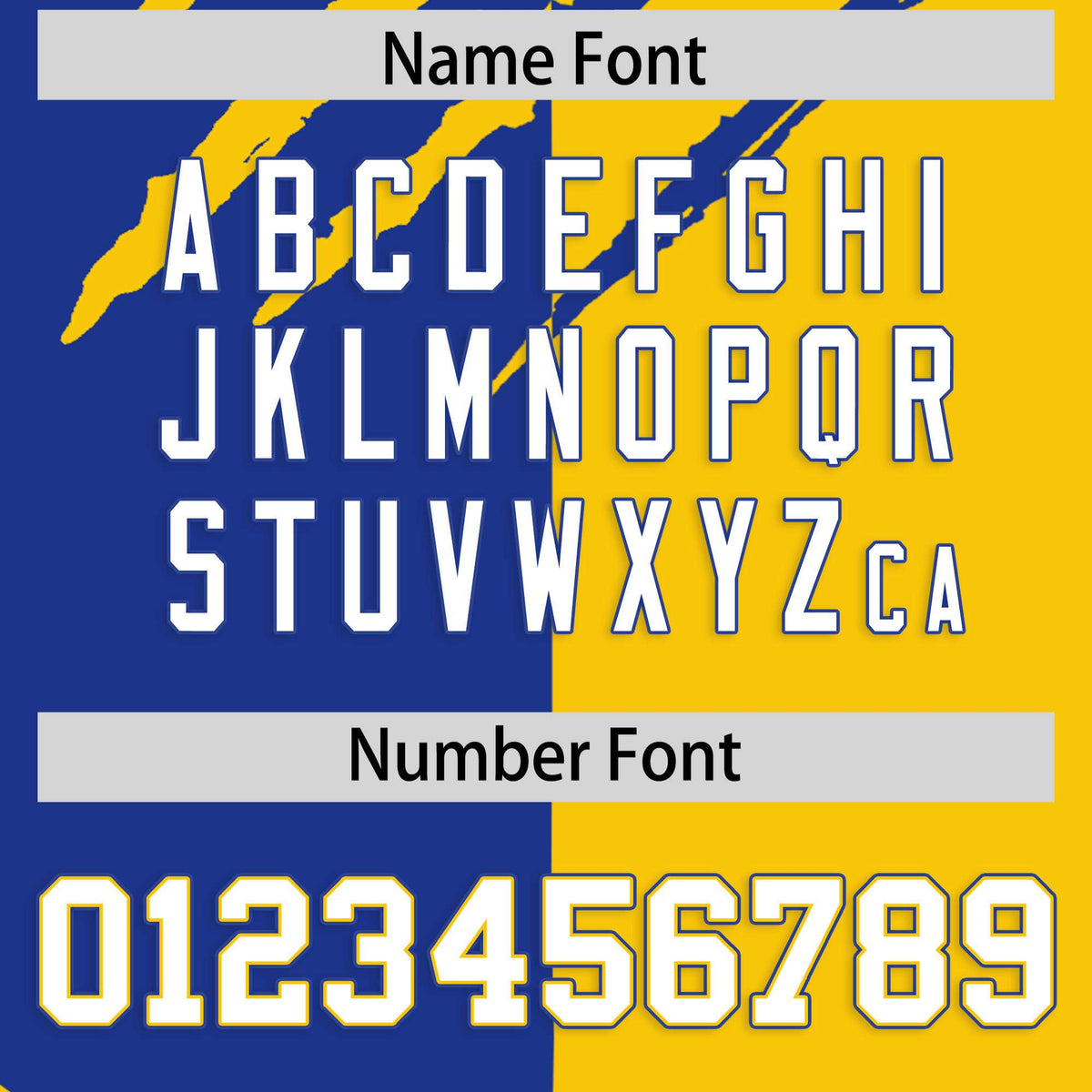 Custom Royal Blue Gold Split Tiger Claw Scratch Pattern Baseball Jersey