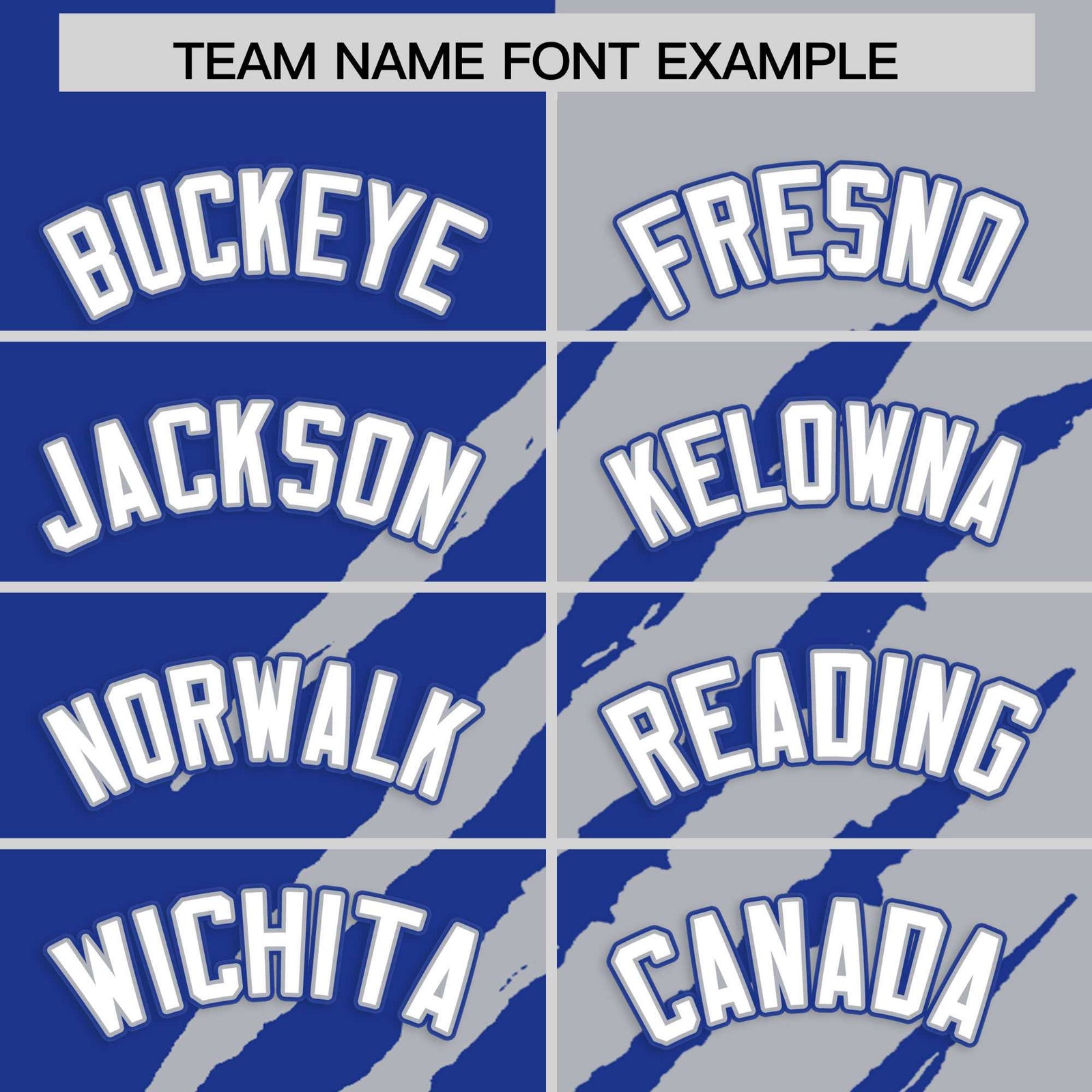 Custom Royal Blue Gray Split Tiger Claw Scratch Pattern Baseball Jersey