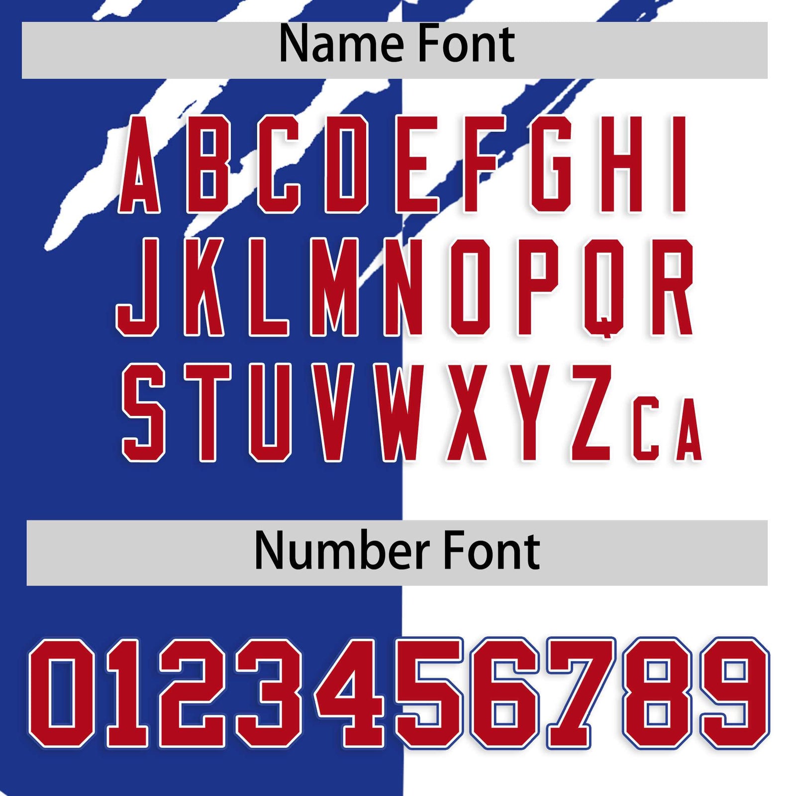 Custom Royal Blue White Split Tiger Claw Scratch Pattern Baseball Jersey