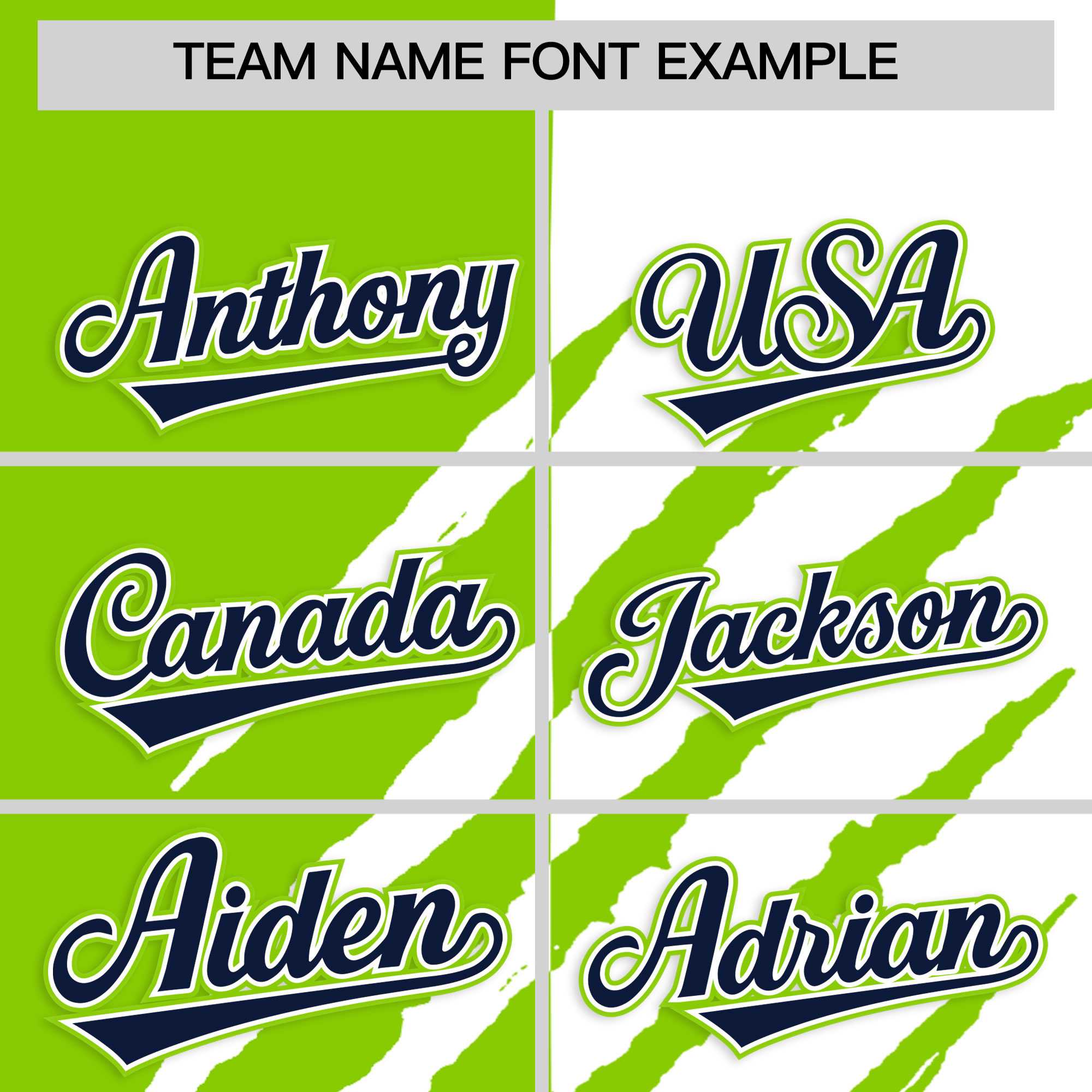 Custom Neon Green White Split Tiger Claw Scratch Pattern Baseball Jersey