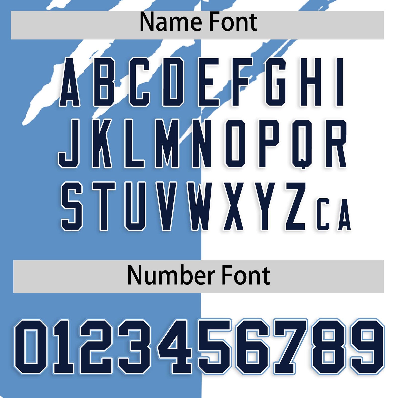 Custom Light Blue White Split Tiger Claw Scratch Pattern Baseball Jersey