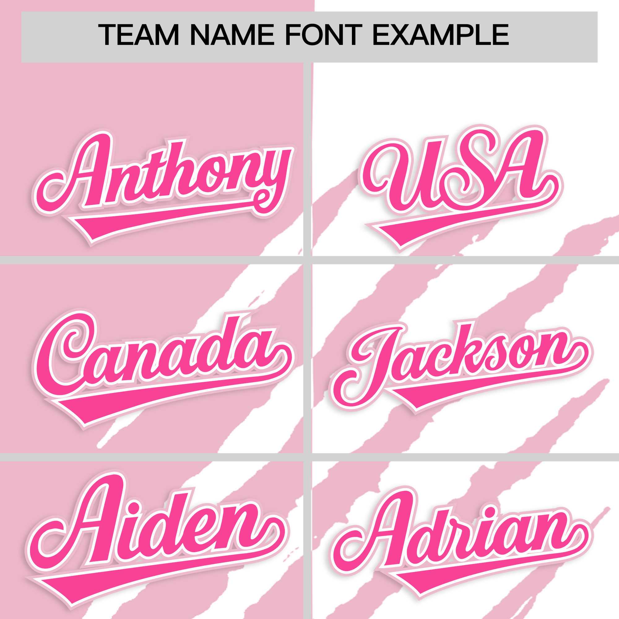 Custom Light Pink White Split Tiger Claw Scratch Pattern Baseball Jersey