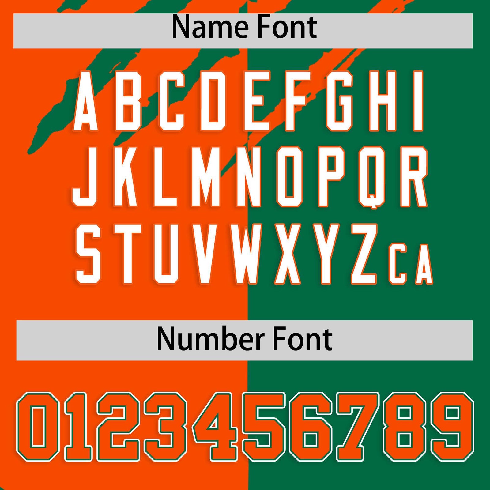 Custom Orange Kelly Green Split Tiger Claw Scratch Pattern Baseball Jersey