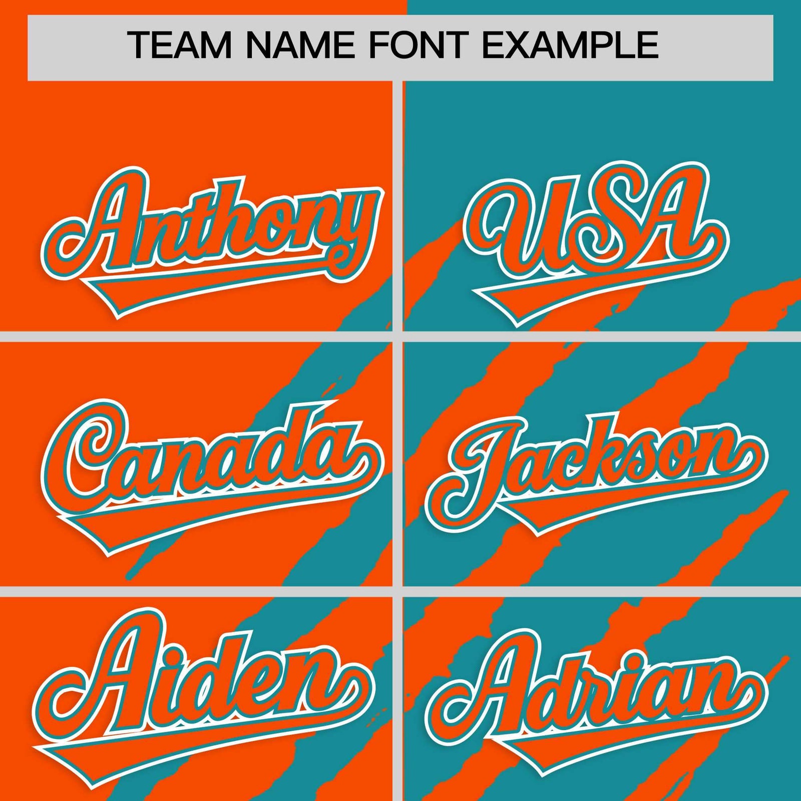 Custom Orange Aqua Split Tiger Claw Scratch Pattern Baseball Jersey