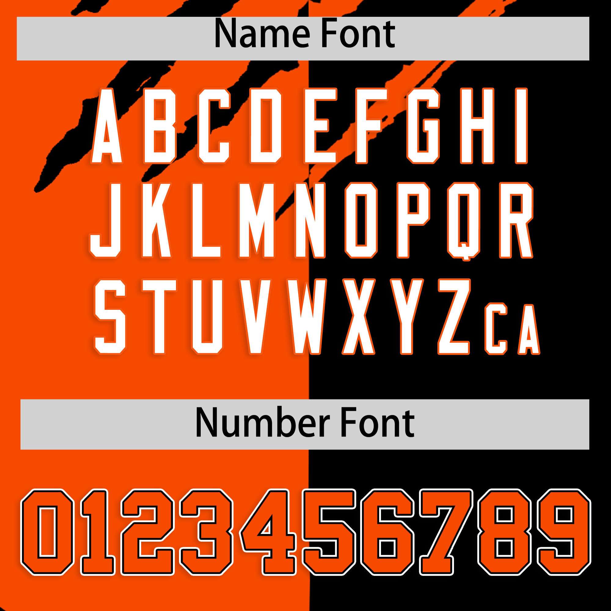 Custom Orange Black Split Tiger Claw Scratch Pattern Baseball Jersey