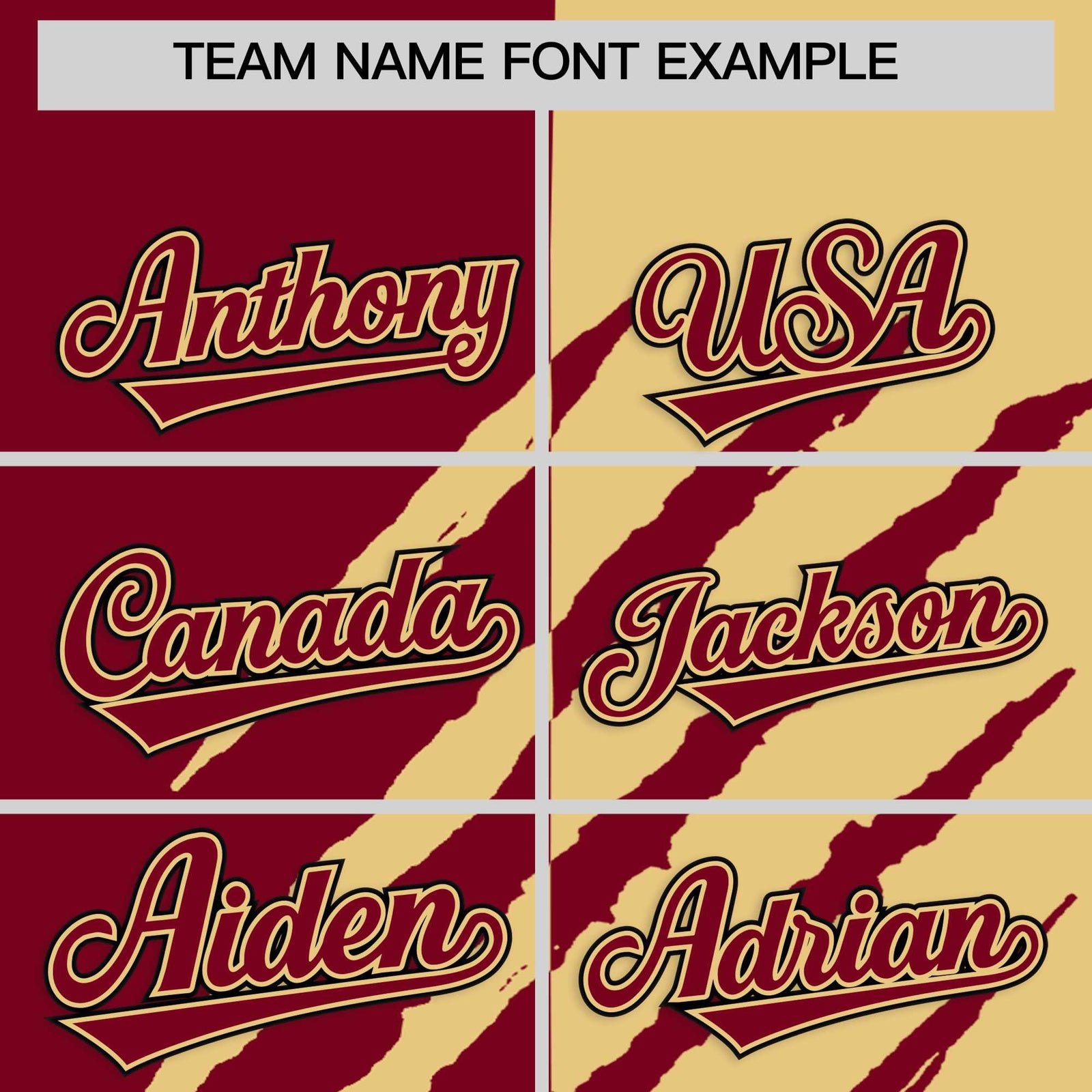 Custom Crimson Khaki Split Tiger Claw Scratch Pattern Baseball Jersey