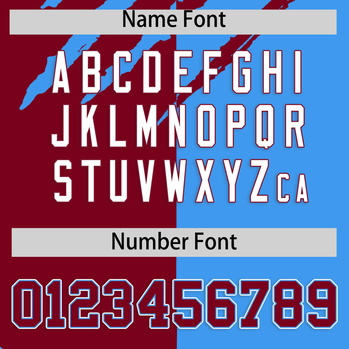 Custom Crimson Powder Blue Split Tiger Claw Scratch Pattern Baseball Jersey