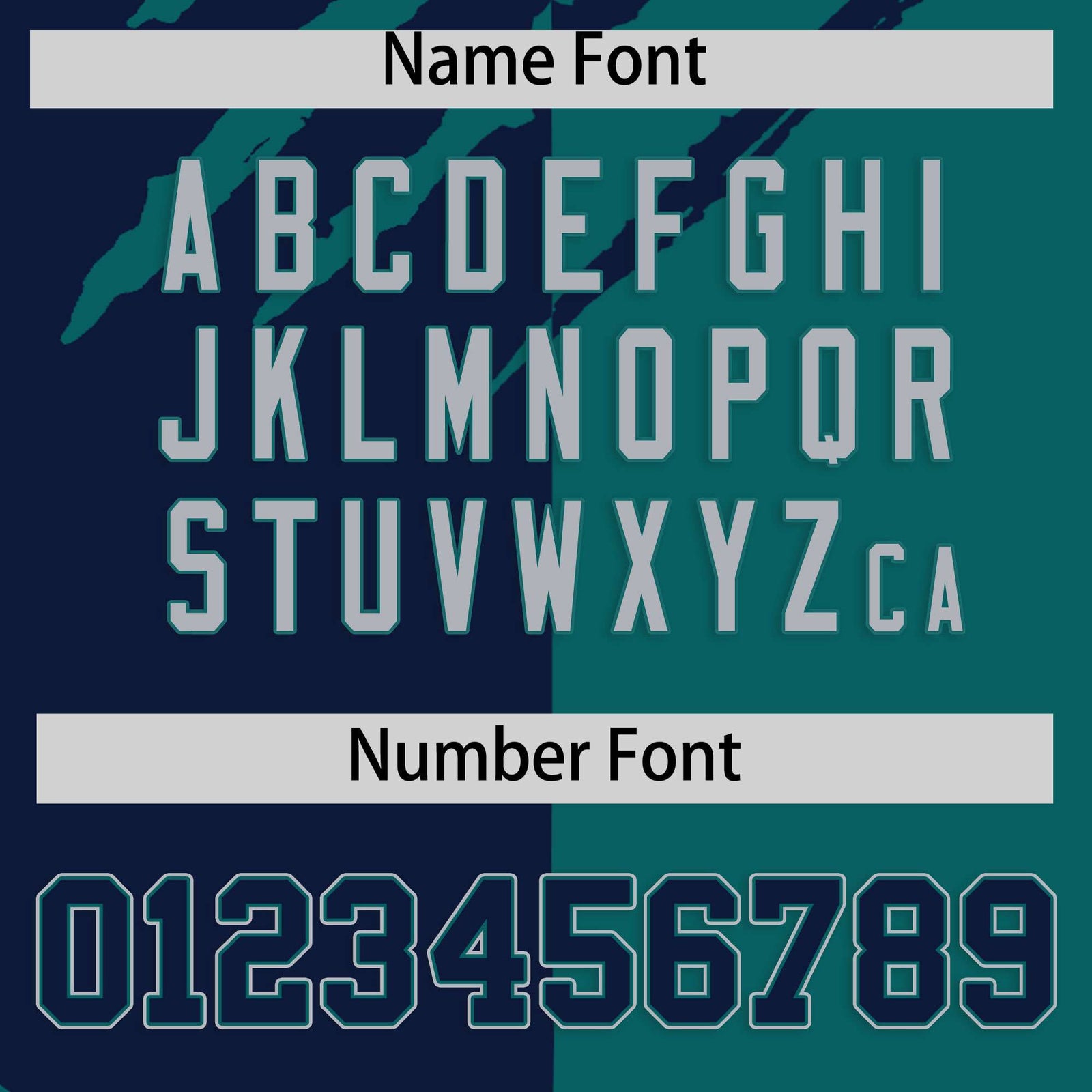 Custom Navy Teal Split Tiger Claw Scratch Pattern Baseball Jersey