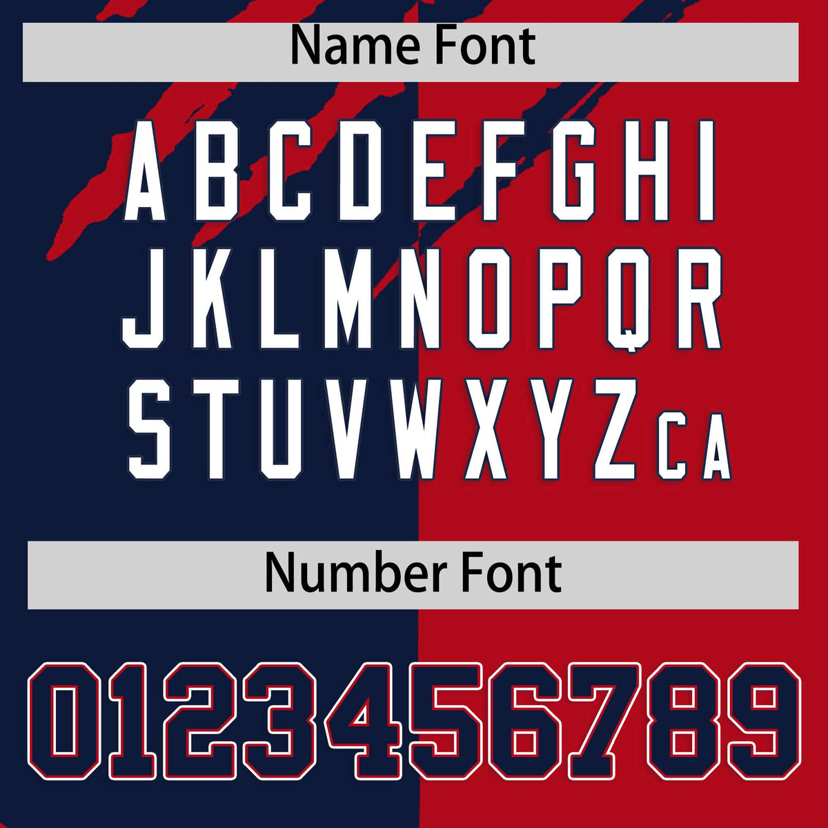 Custom Navy Red Split Tiger Claw Scratch Pattern Baseball Jersey