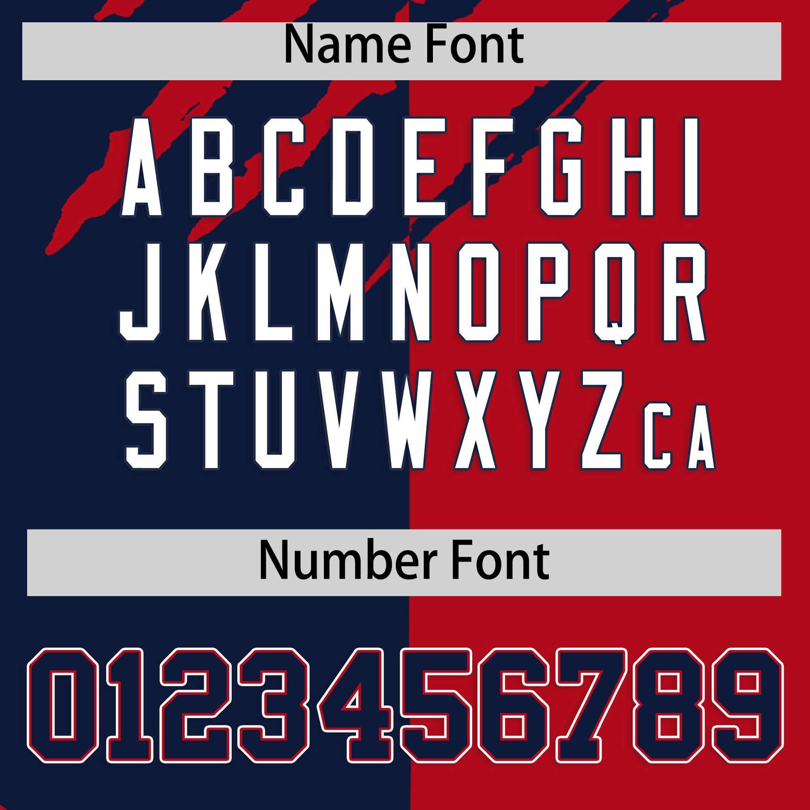 Custom Navy Red Split Tiger Claw Scratch Pattern Baseball Jersey