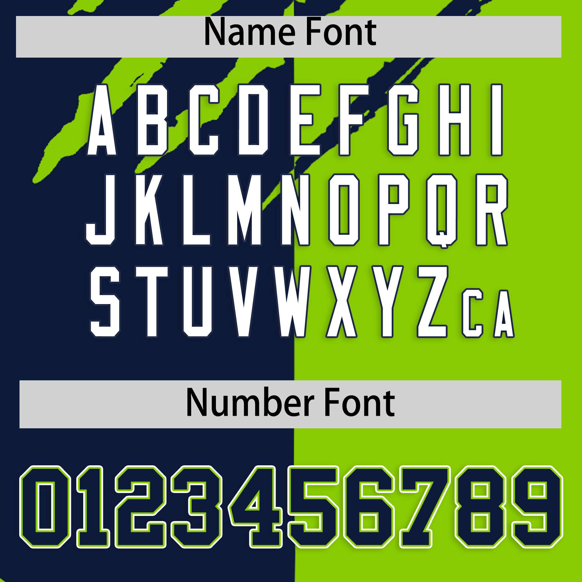 Custom Navy Neon Green Split Tiger Claw Scratch Pattern Baseball Jersey