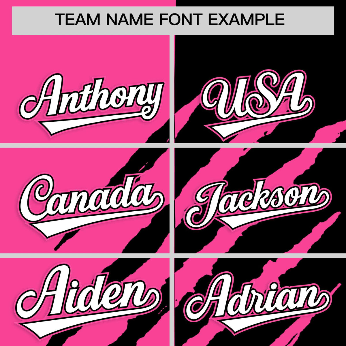 Custom Pink Black Split Tiger Claw Scratch Pattern Baseball Jersey