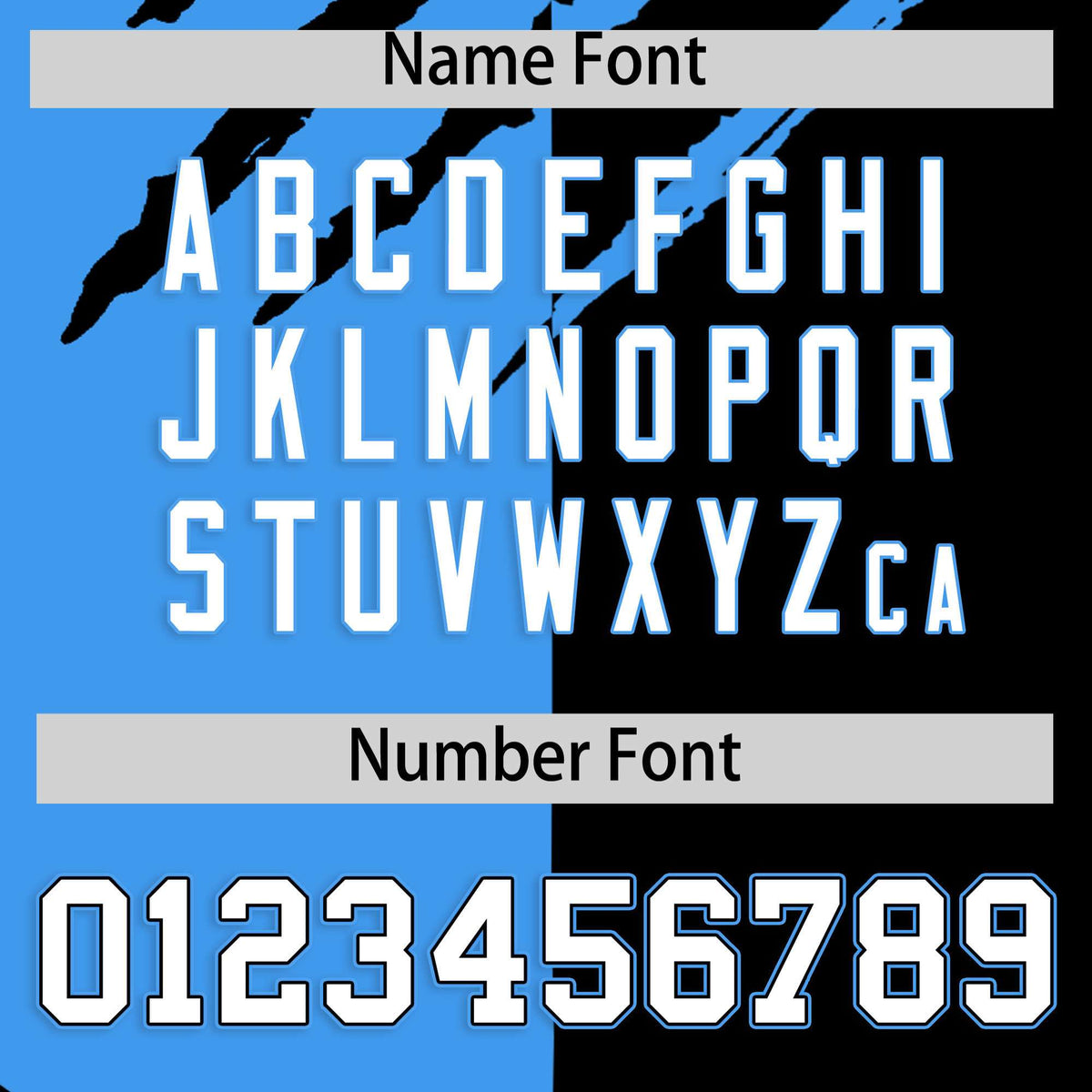 Custom Powder Blue Black Split Tiger Claw Scratch Pattern Baseball Jersey