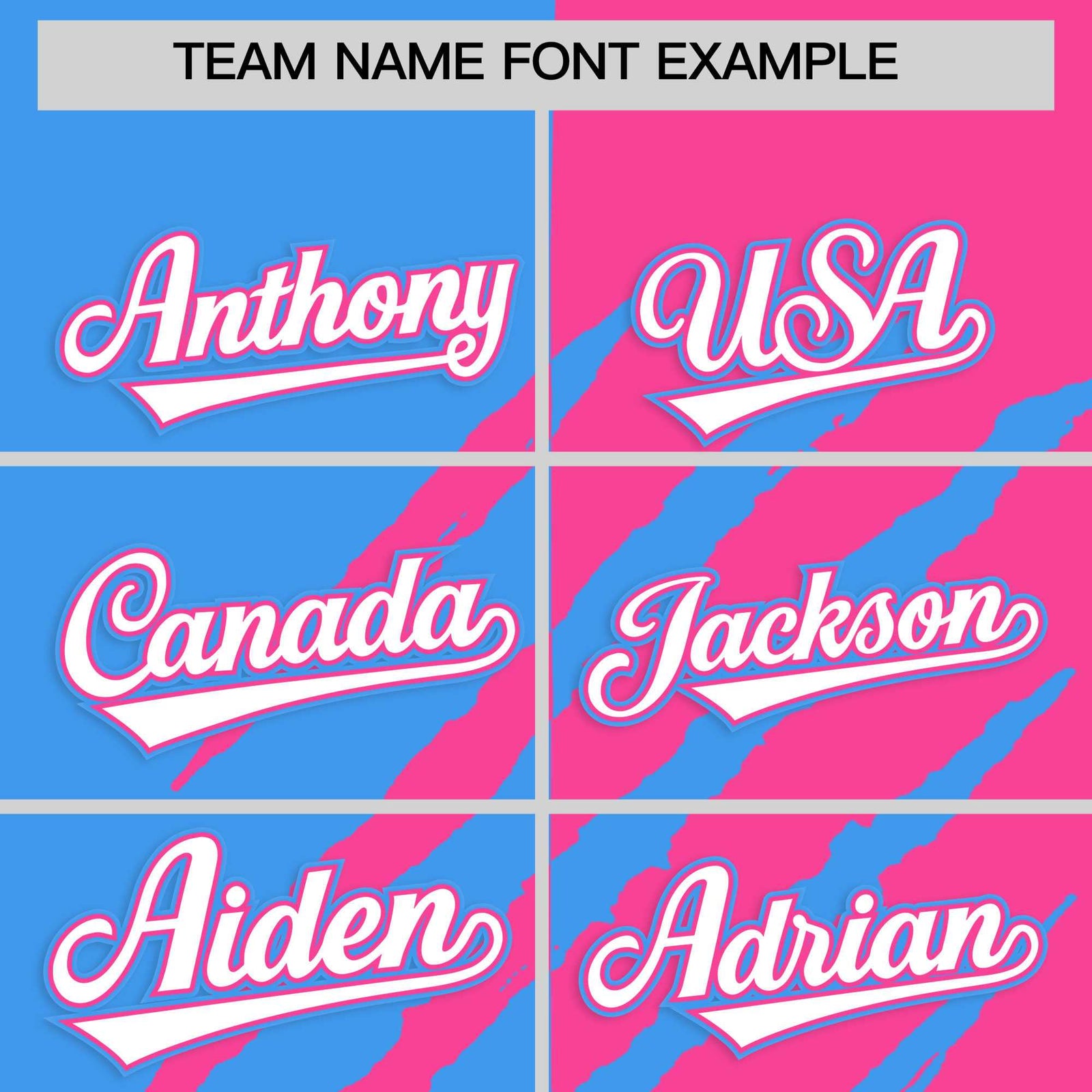 Custom Powder Blue Pink Split Tiger Claw Scratch Pattern Baseball Jersey