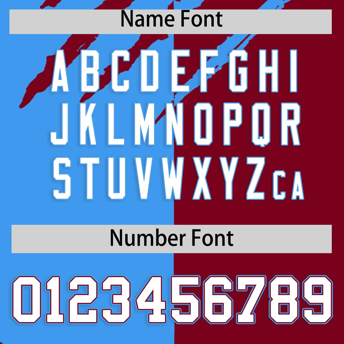 Custom Powder Blue Crimson Split Tiger Claw Scratch Pattern Baseball Jersey