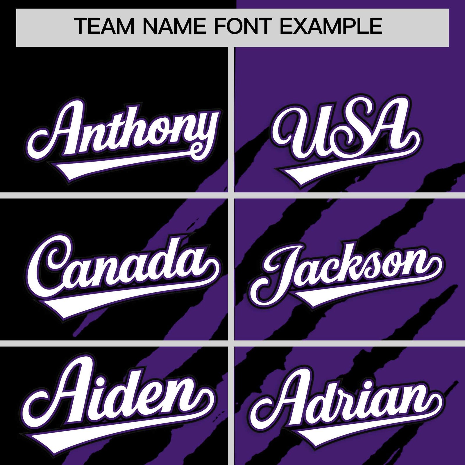 Custom Black Purple Split Tiger Claw Scratch Pattern Baseball Jersey