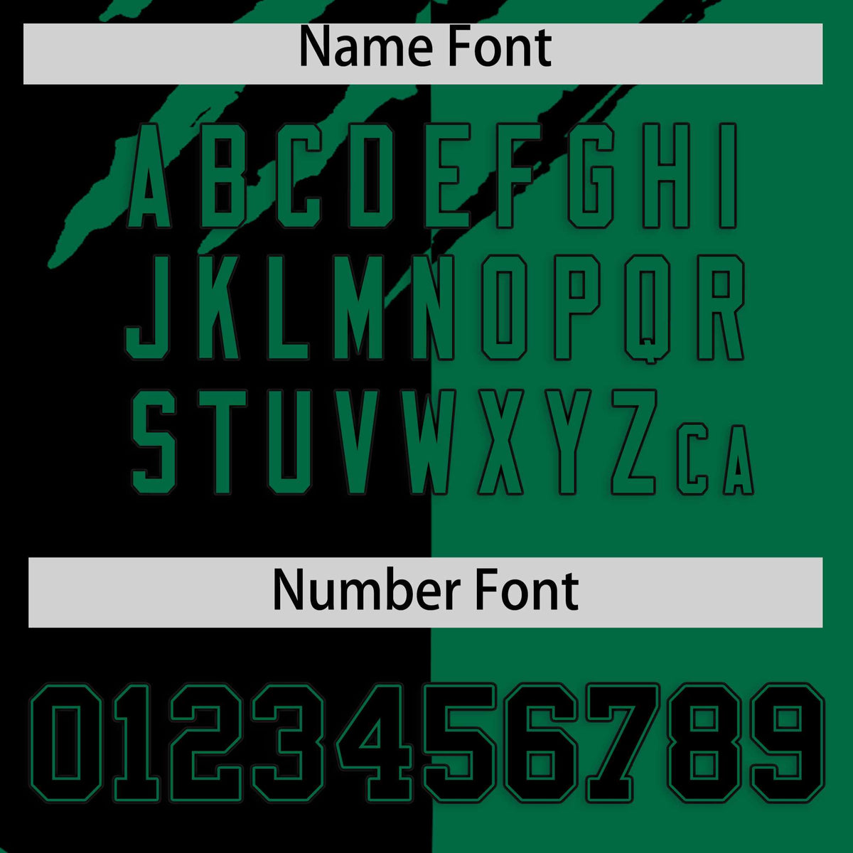 Custom Black Kelly Green Split Tiger Claw Scratch Pattern Baseball Jersey