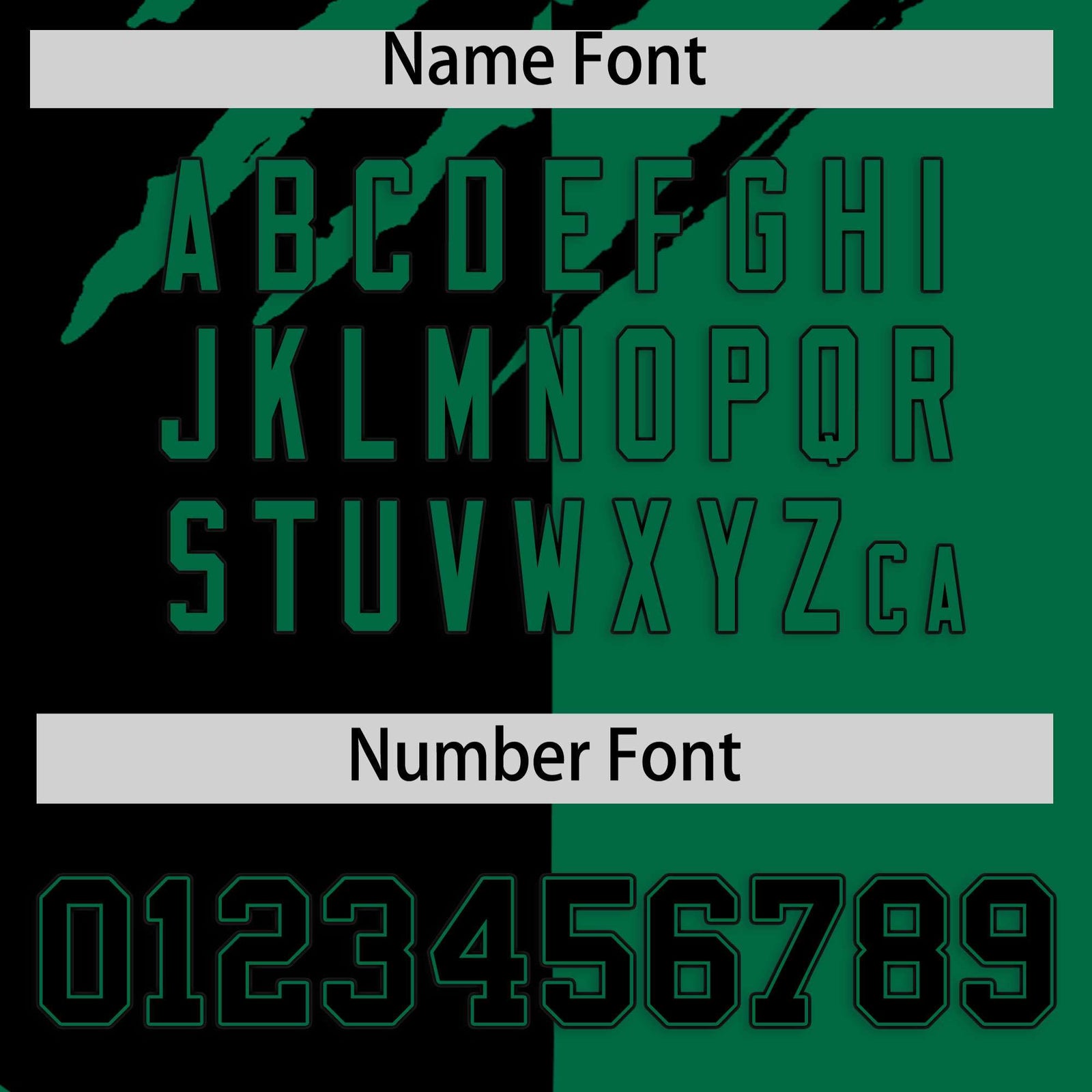 Custom Black Kelly Green Split Tiger Claw Scratch Pattern Baseball Jersey