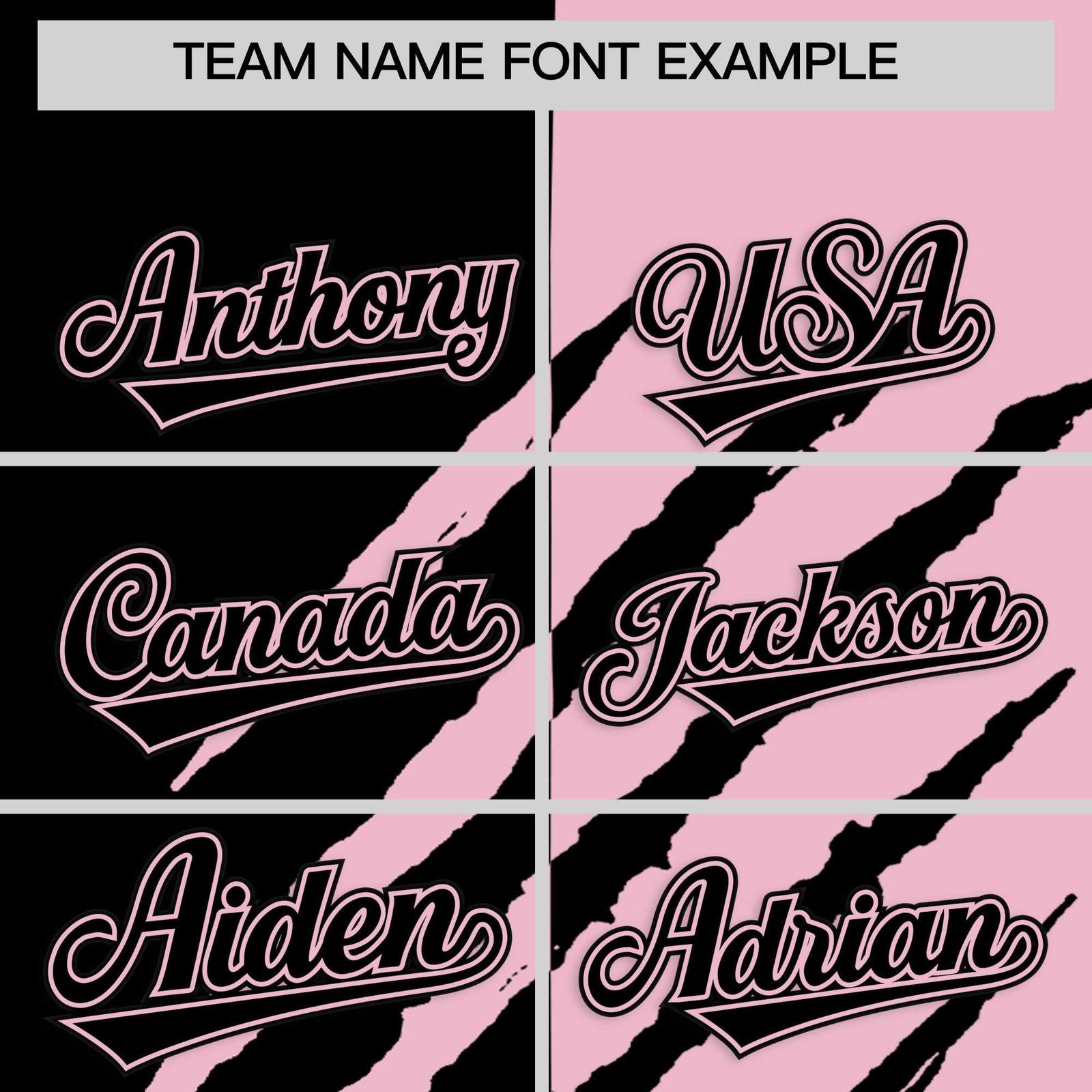 Custom Black Light Pink Split Tiger Claw Scratch Pattern Baseball Jersey