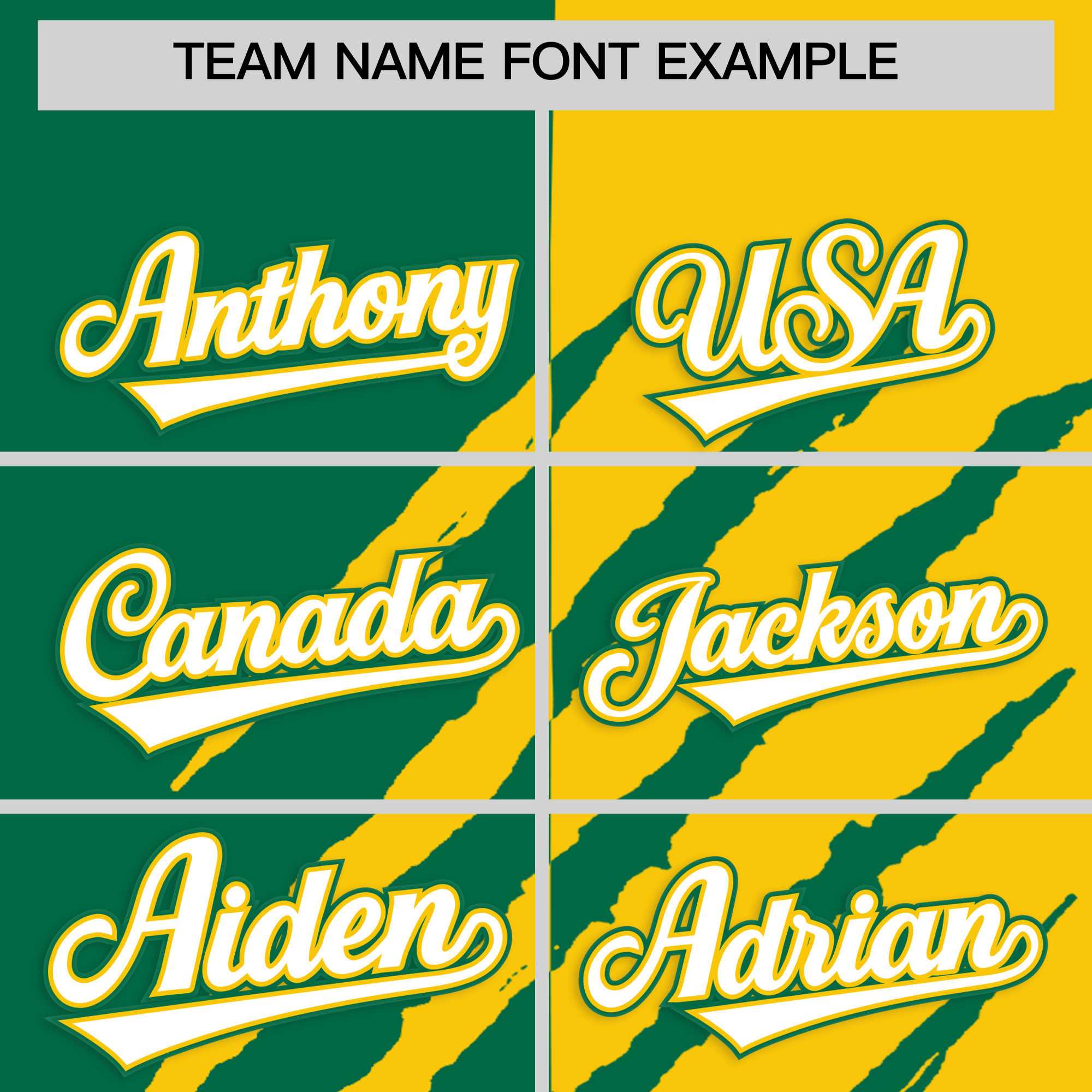 Custom Kelly Green Gold Split Tiger Claw Scratch Pattern Baseball Jersey