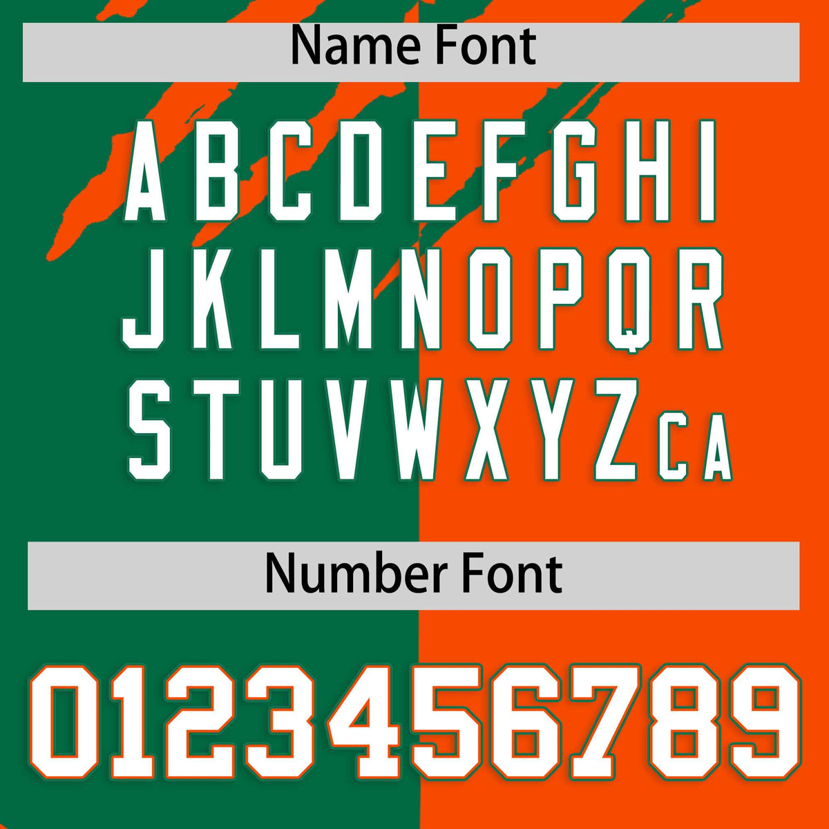 Custom Kelly Green Orange Split Tiger Claw Scratch Pattern Baseball Jersey