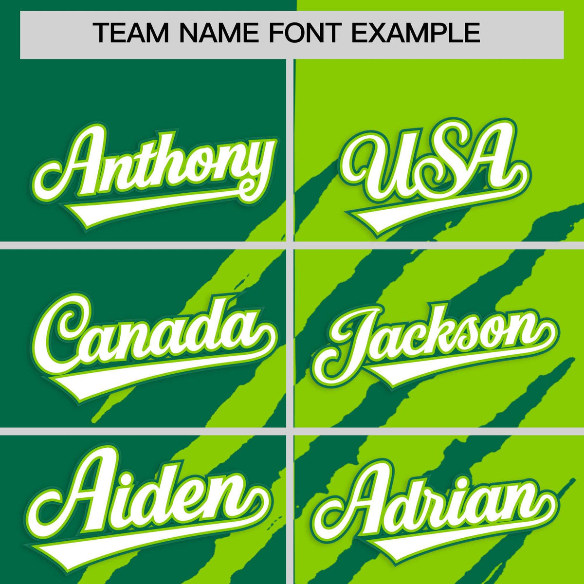 Custom Kelly Green Neon Green Split Tiger Claw Scratch Pattern Baseball Jersey