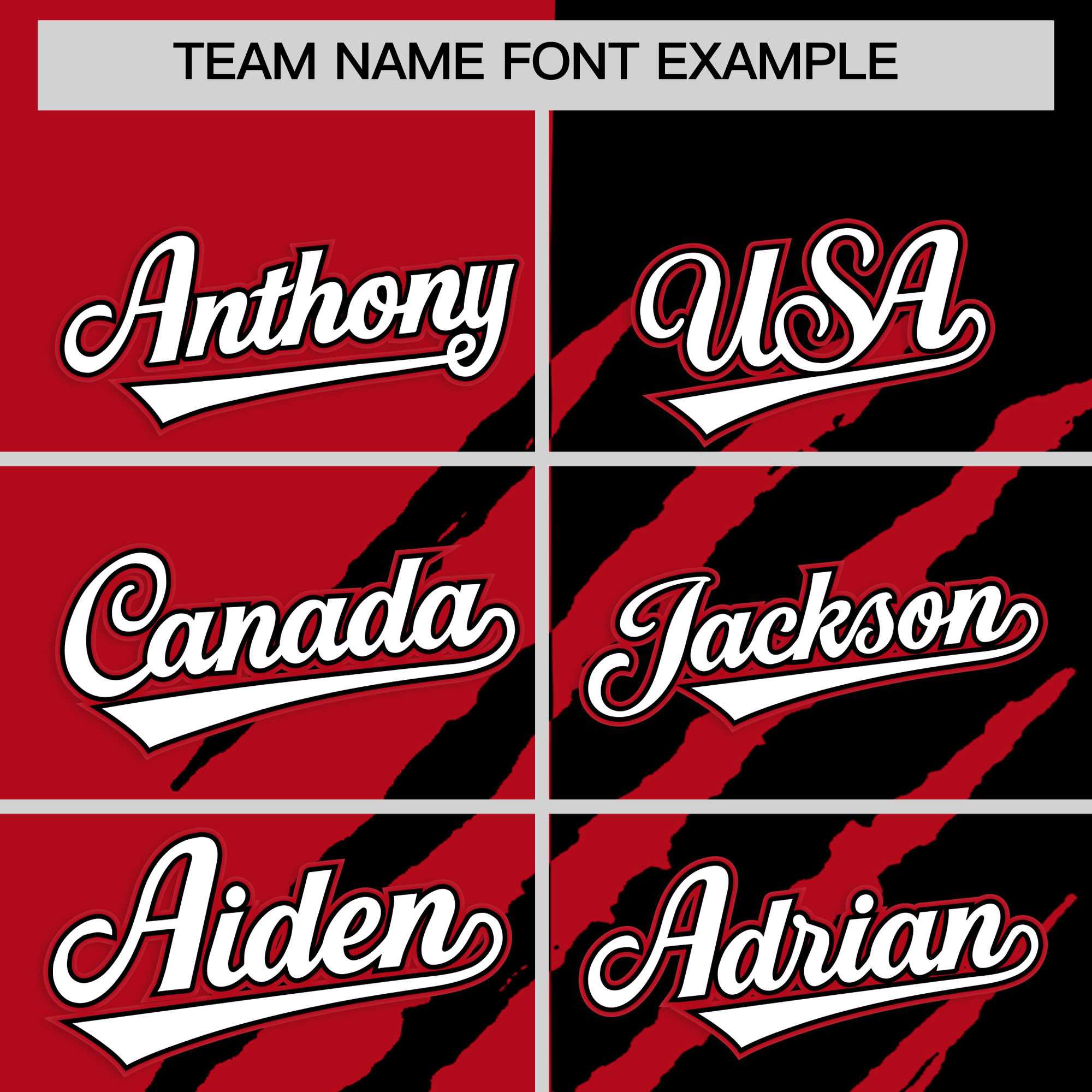 Custom Red Black Split Tiger Claw Scratch Pattern Baseball Jersey