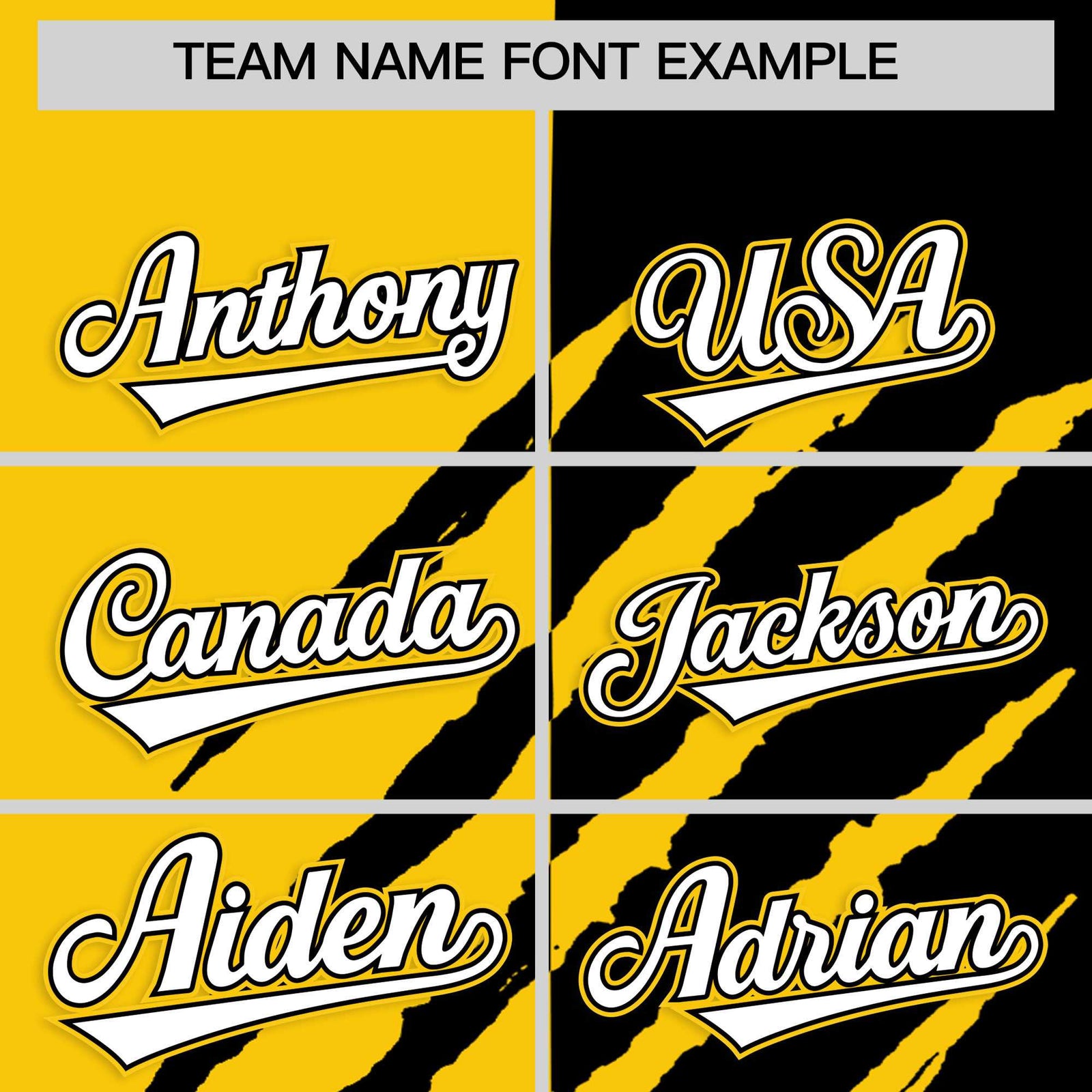 Custom Gold Black Split Tiger Claw Scratch Pattern Baseball Jersey