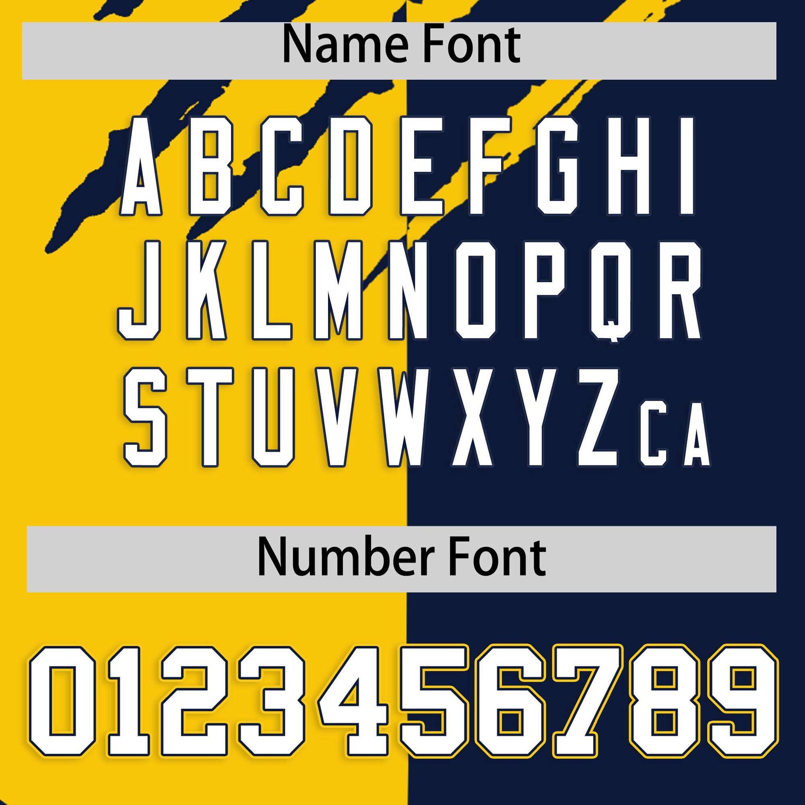 Custom Gold Navy Split Tiger Claw Scratch Pattern Baseball Jersey