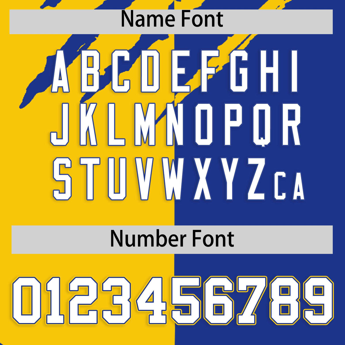 Custom Gold Royal Blue Split Tiger Claw Scratch Pattern Baseball Jersey