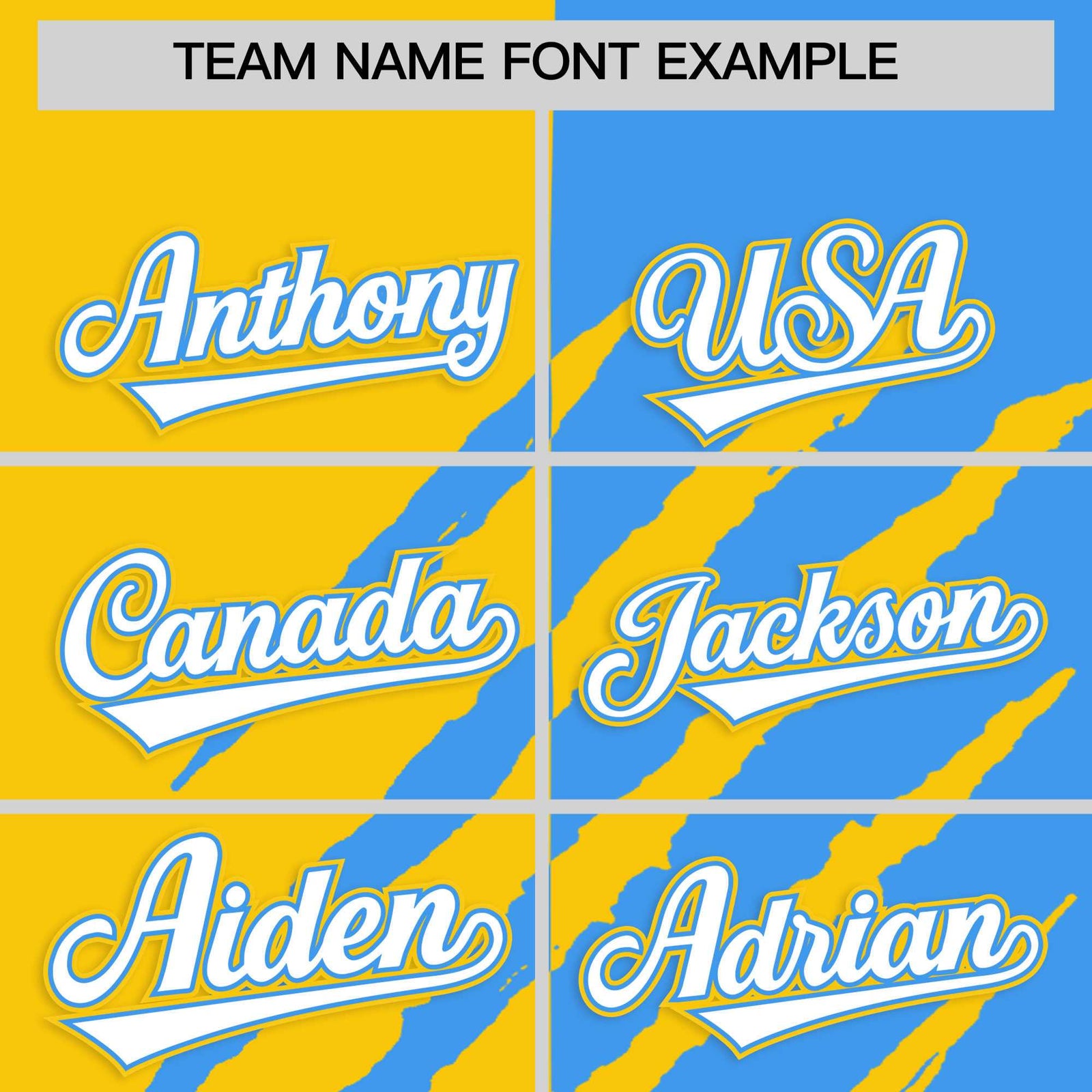 Custom Gold Powder Blue Split Tiger Claw Scratch Pattern Baseball Jersey